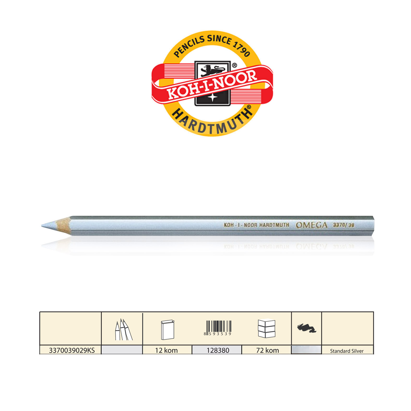 DRVENA BOJA JUMBO SREBRNA 3370039 - KOH-I-NOOR | Školski pribor - slika 2 | NBK