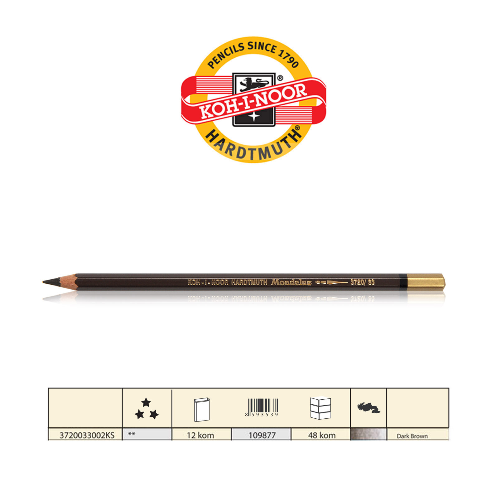 AKVAREL DRVENE BOJE 3720033 TAMNO BRAON - KOH-I-NOOR | Slikarski pribor - slika 2 | NBK