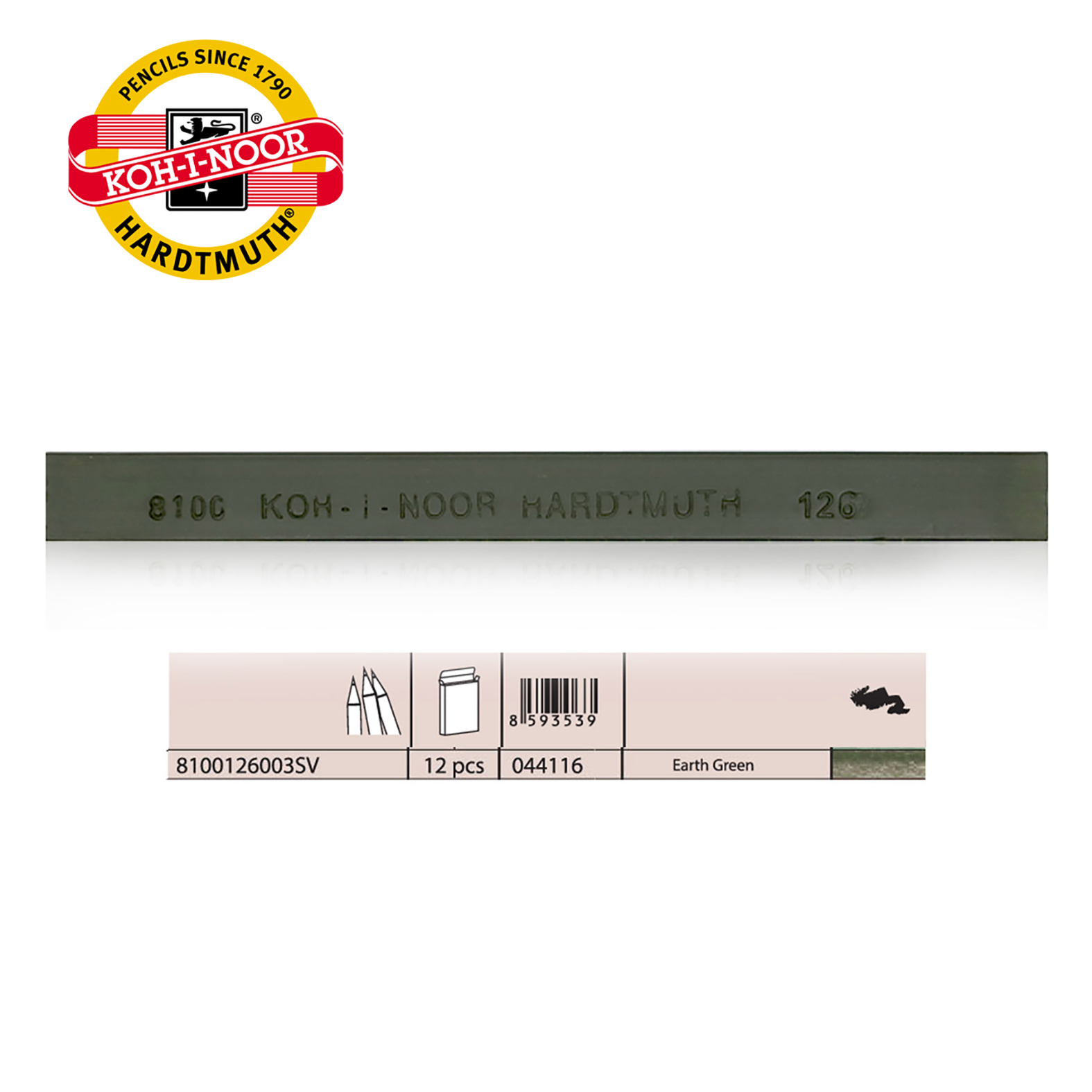 ULJANI PASTEL TVRDI GREEN CLAY 8100126 - KOH-I-NOOR | Slikarski pribor | NBK