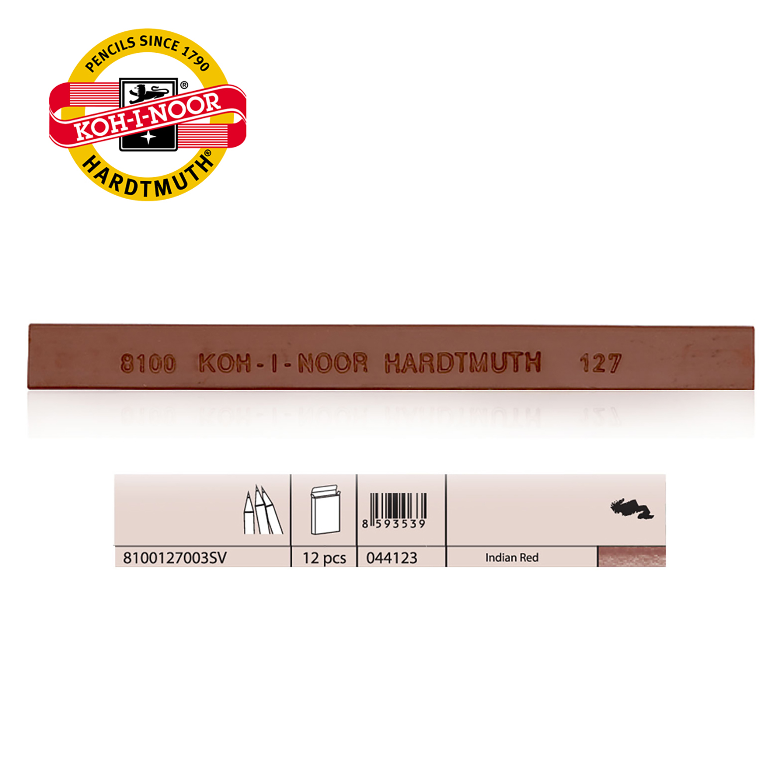 ULJANI PASTEL TVRDI INDIAN RED 8100127 - KOH-I-NOOR | Slikarski pribor | NBK