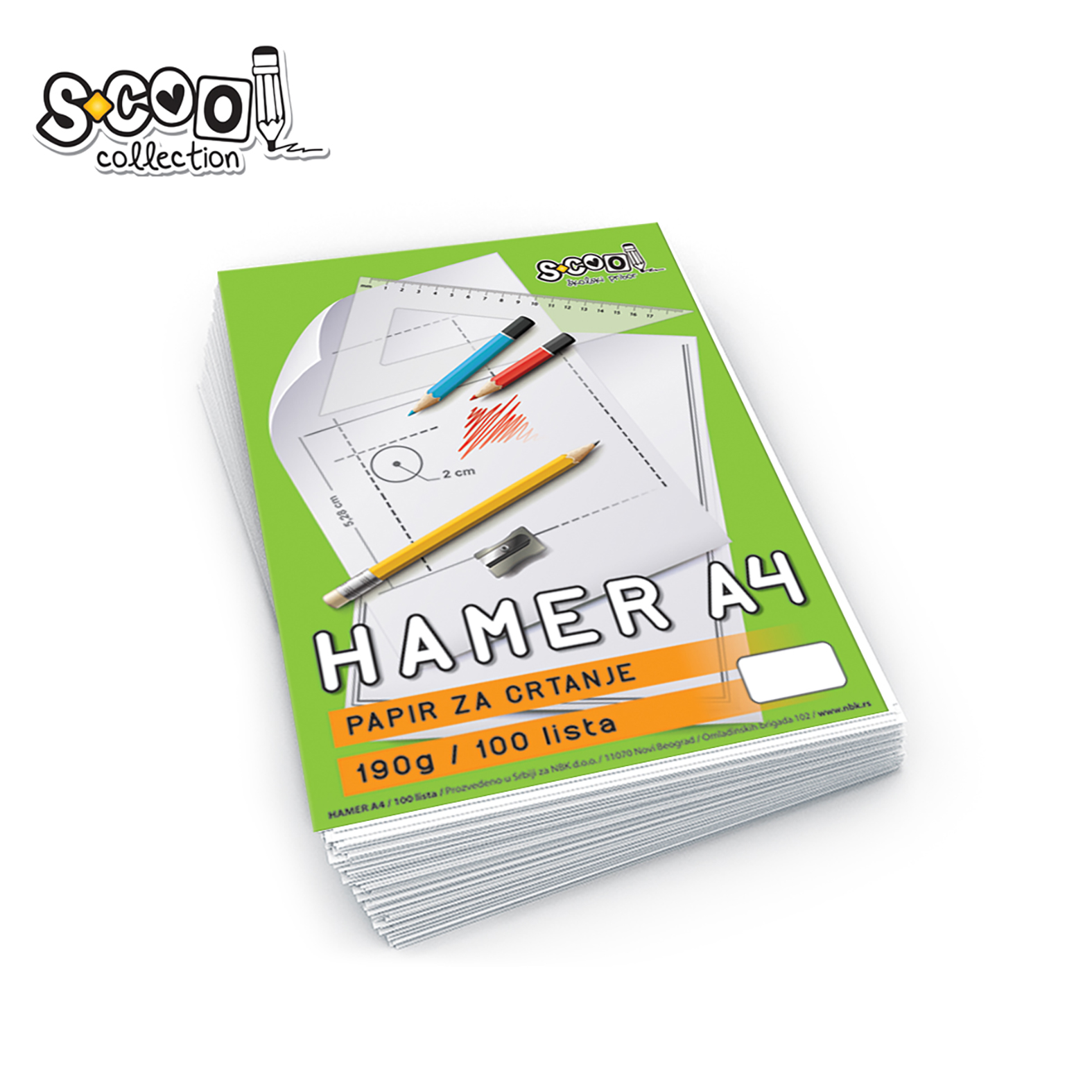 HAMER A4 100L 190GR SC115 - S-COOL | Školski pribor | NBK