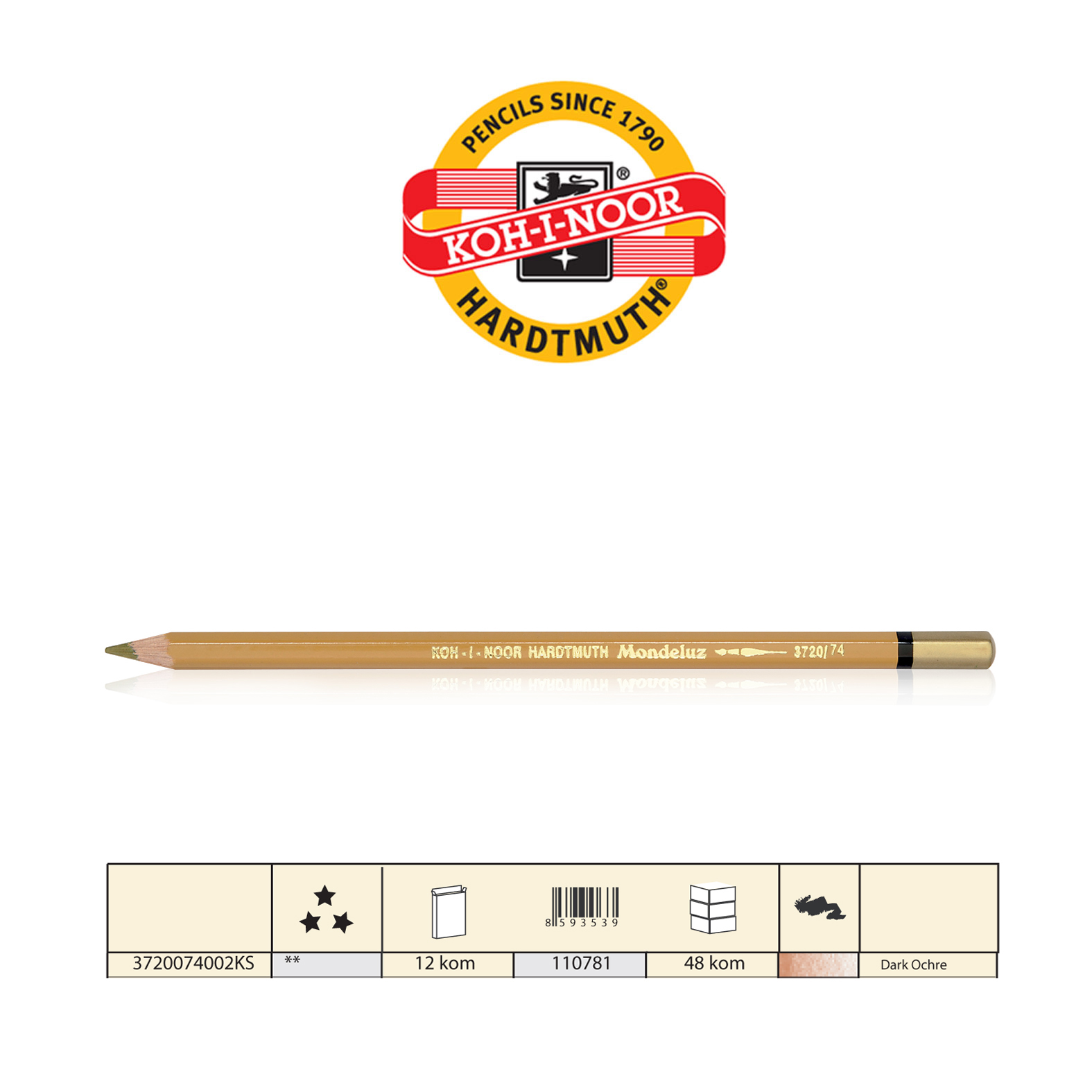 AKVAREL DRVENE BOJE 3720074 OKER TAMNA - KOH-I-NOOR | Slikarski pribor - slika 2 | NBK
