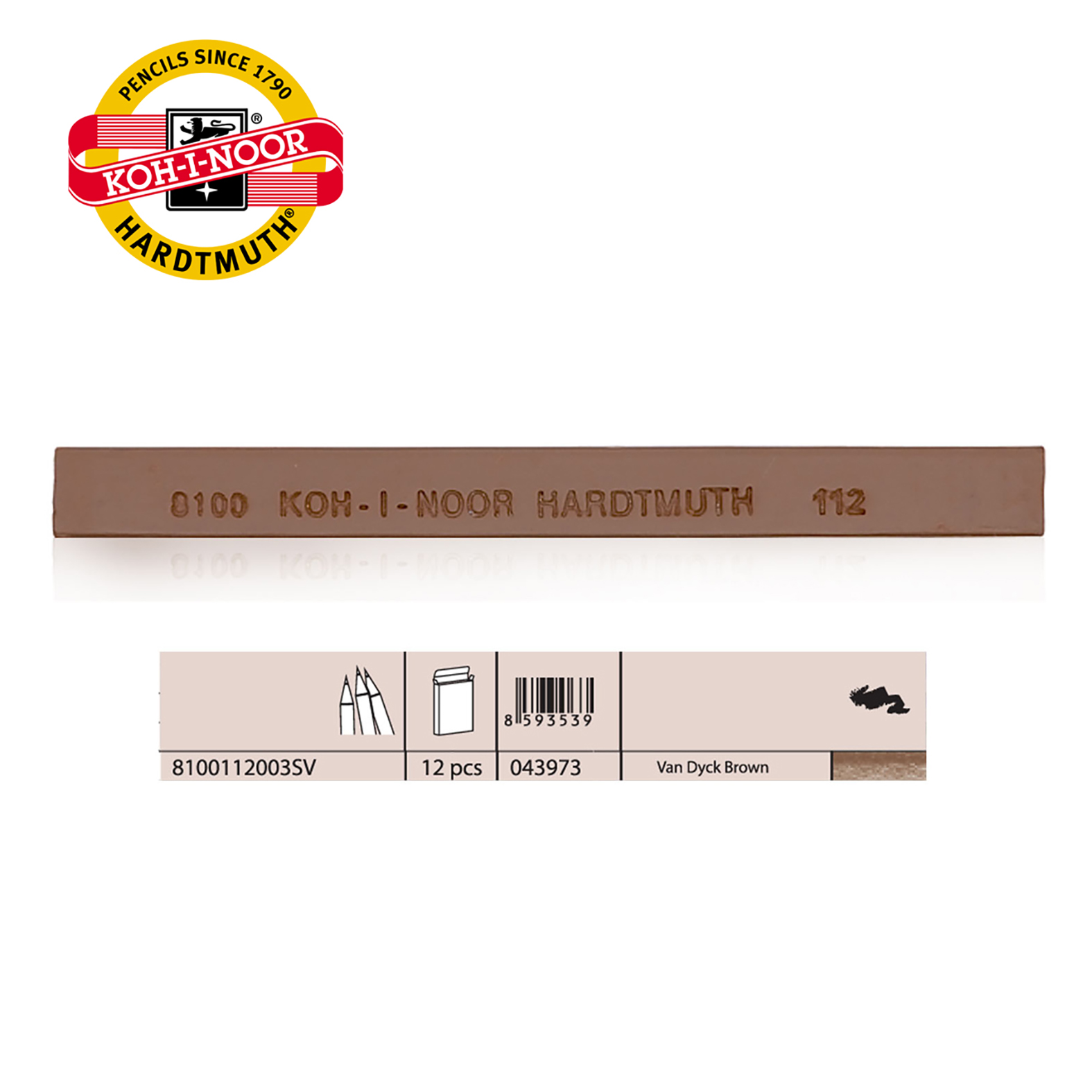 ULJANI PASTEL TVRDI BROWN VAN DYCKOVA 8100112 - KOH-I-NOOR | Slikarski pribor | NBK