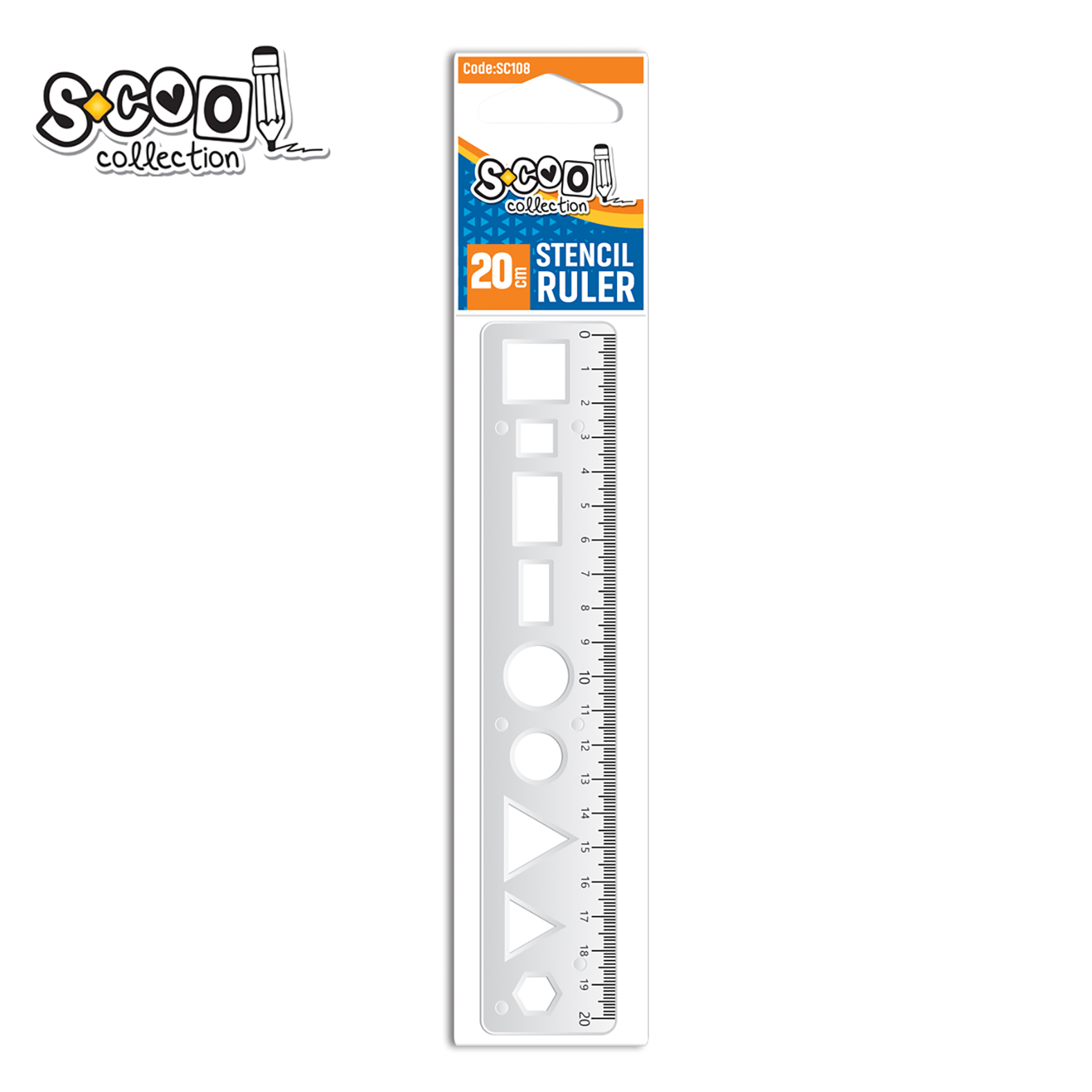 LENJIR MATEMATICKI 20CM SC108 - S-COOL | Školski pribor | NBK