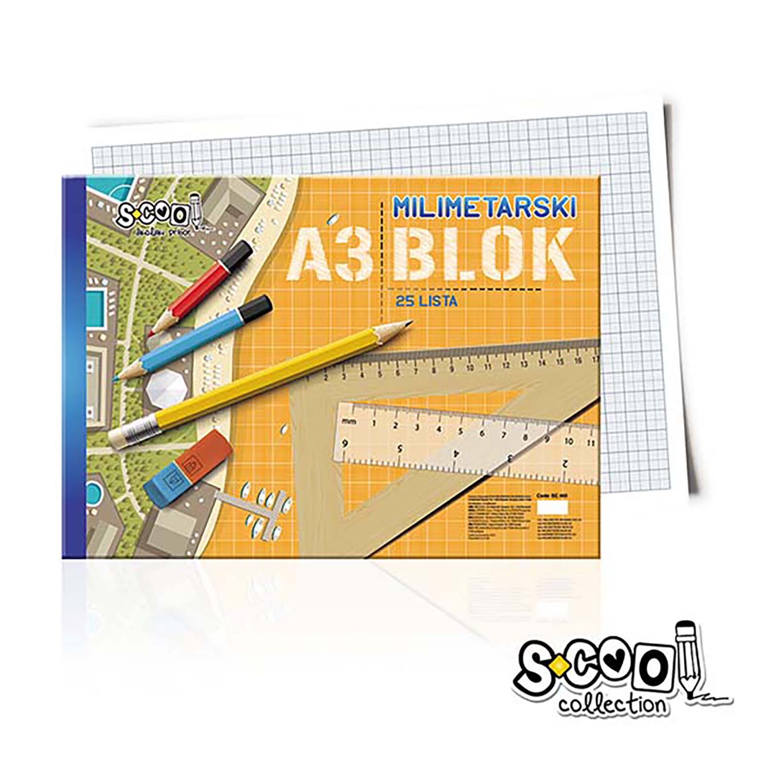 MILIMETARSKI BLOK A3 SC140 - S-COOL | Školski pribor | NBK