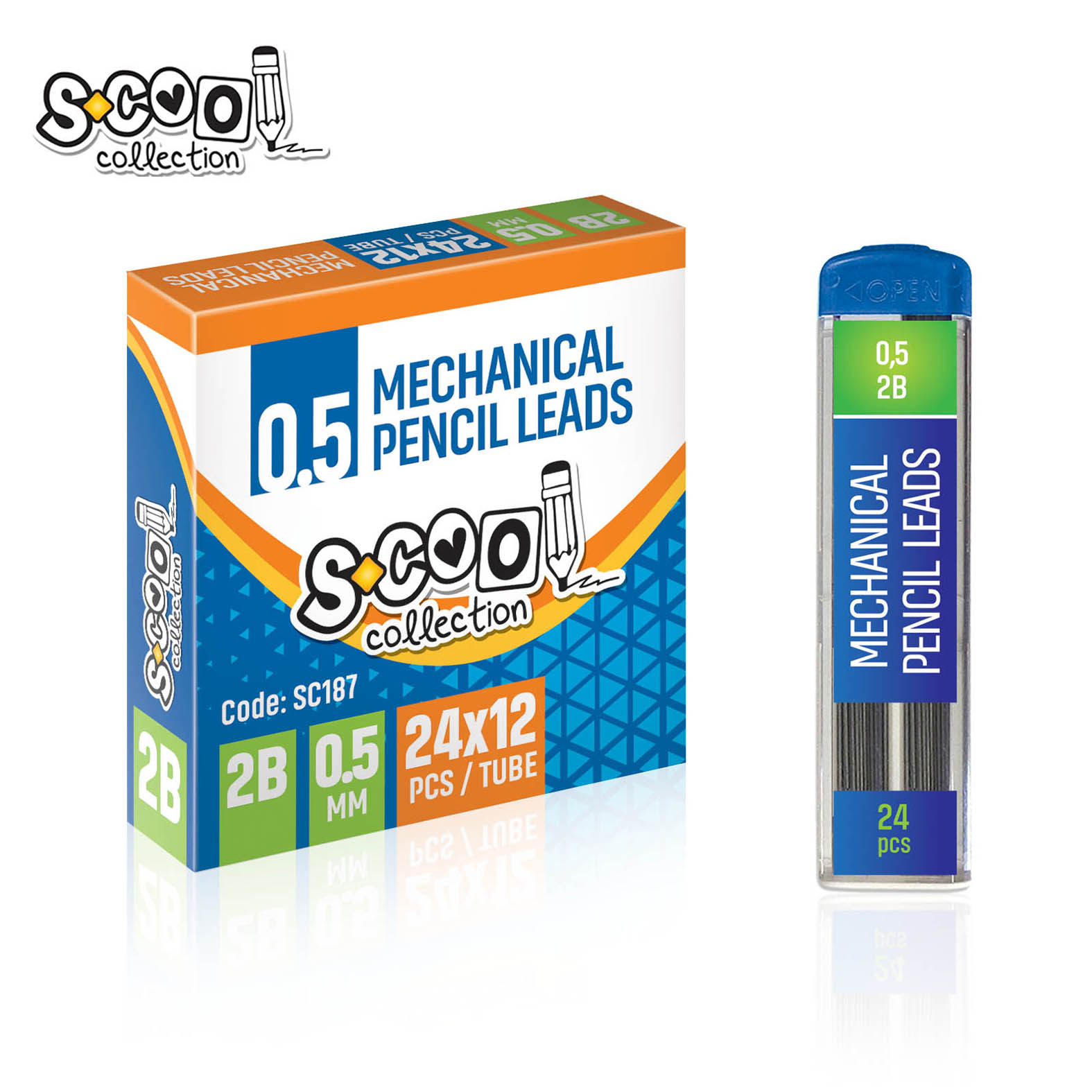 GRAFITNA MINA 0.5 2B 1/12  SC187 - S-COOL | Pisaći pribor | NBK