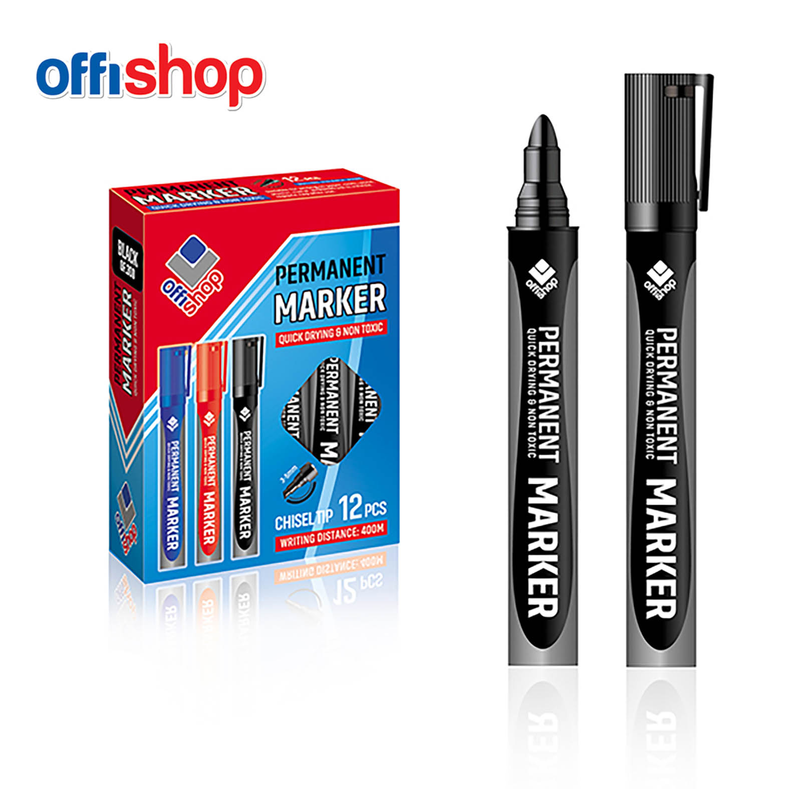 MARKER PERMANENT OBLI CRNI 2.0-4.0MM OF092 - OFFISHOP | Pisaći pribor | NBK