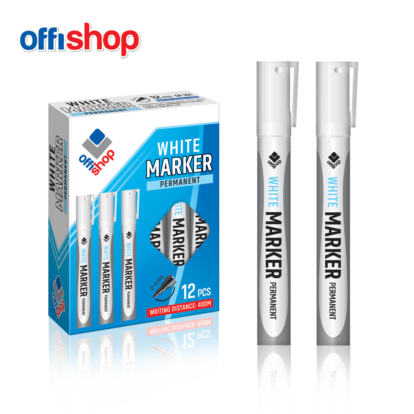 MARKER PERMANENT WHITE 2.0-4.0MM OF101 - OFFISHOP | Pisaći pribor | NBK