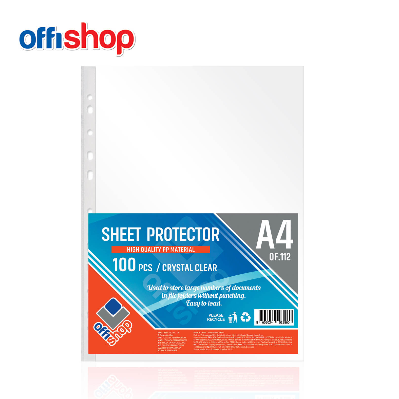 FOLIJA SA PERFORACIJOM A4 120MIC CRYSTAL OF112 - OFFISHOP | Kancelarijski materijal | NBK