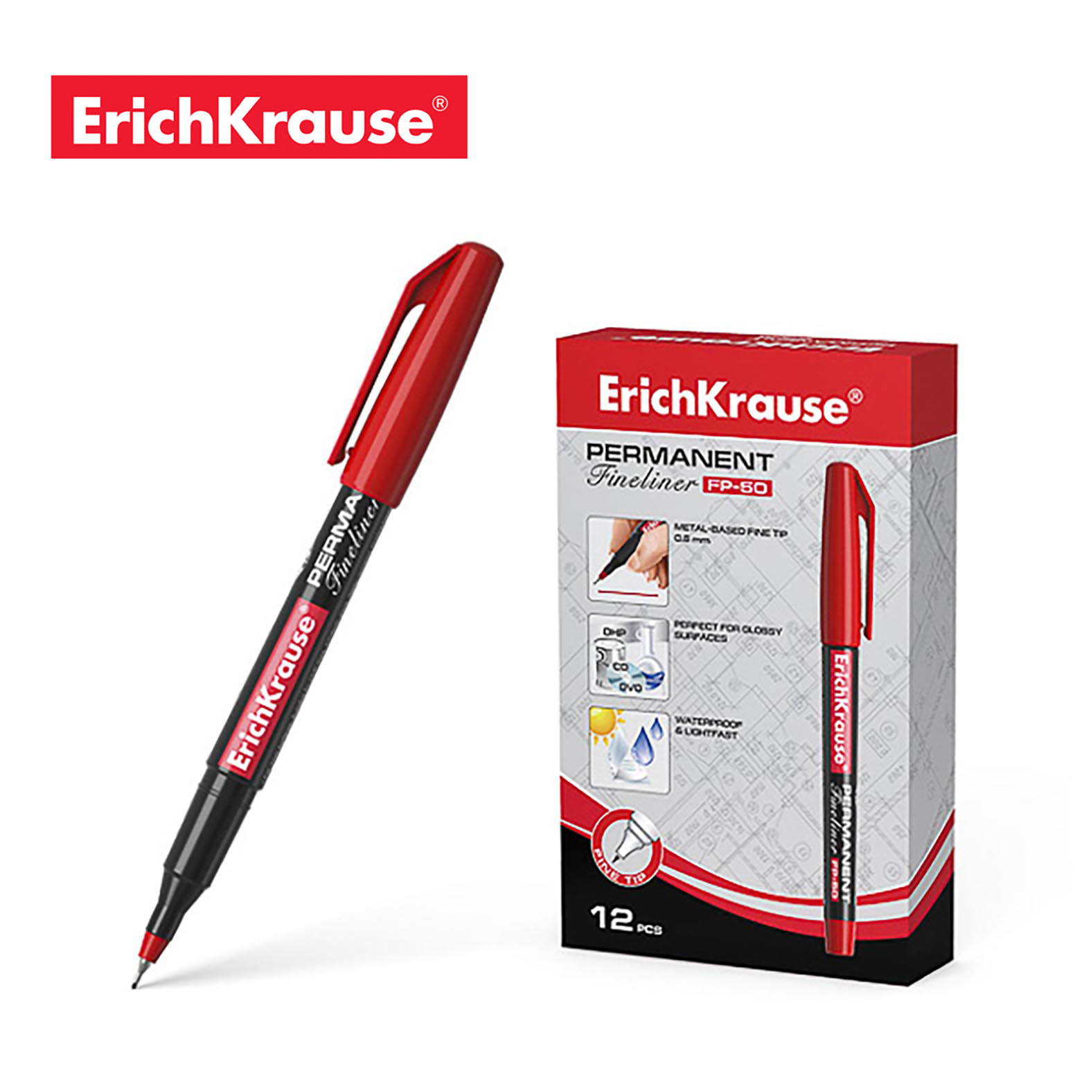 MARKER ZA CD FP-50 CRVENI 0.6MM 37070 - ERICHKRAUS | Pisaći pribor | NBK