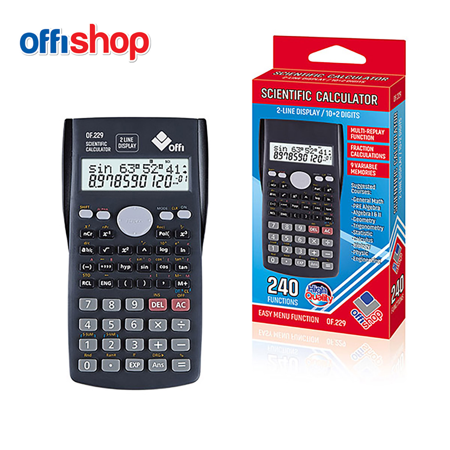 KALKULATOR SA MATEMATIČKIM FUNKCIJAMA OF229 - OFFISHOP | Kancelarijski materijal | NBK