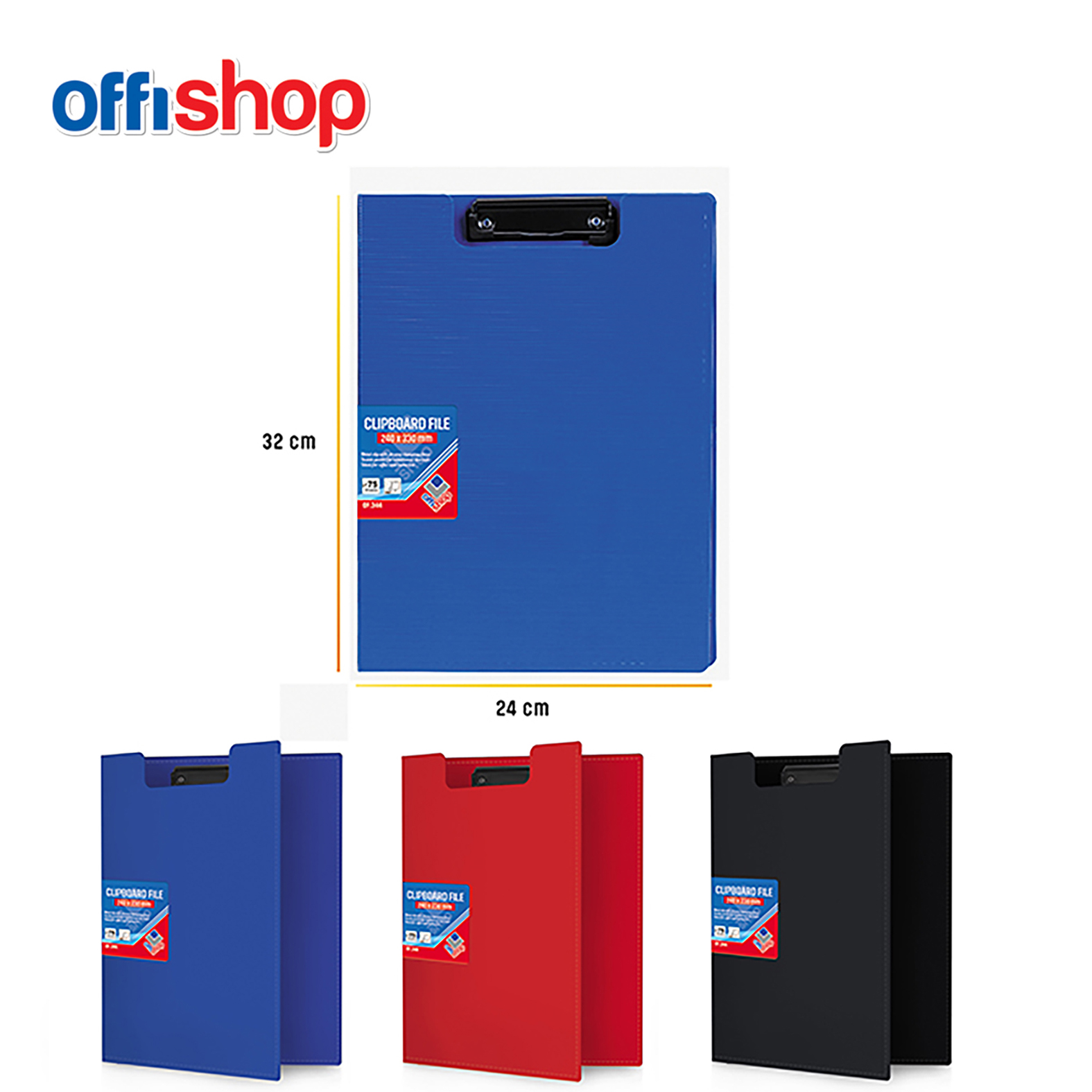 FASCIKLA PODMETAČ SA KLIPSOM I PREKLOPOM PVC OF344 - OFFISHOP | Kancelarijski materijal | NBK