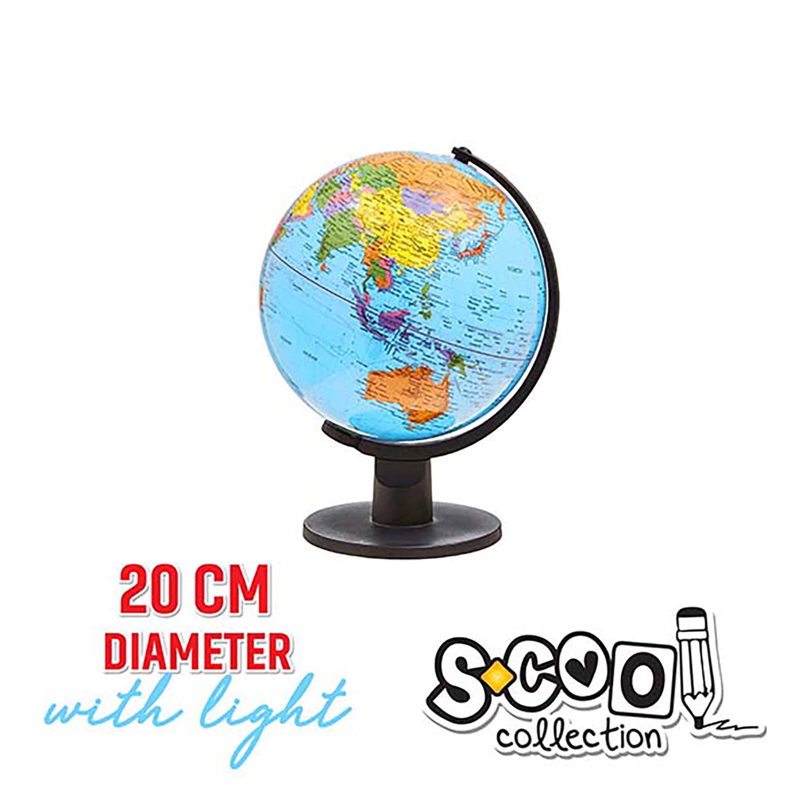 GLOBUS 20CM PVC SVETLEĆI SC1109 - S-COOL | Školski pribor | NBK