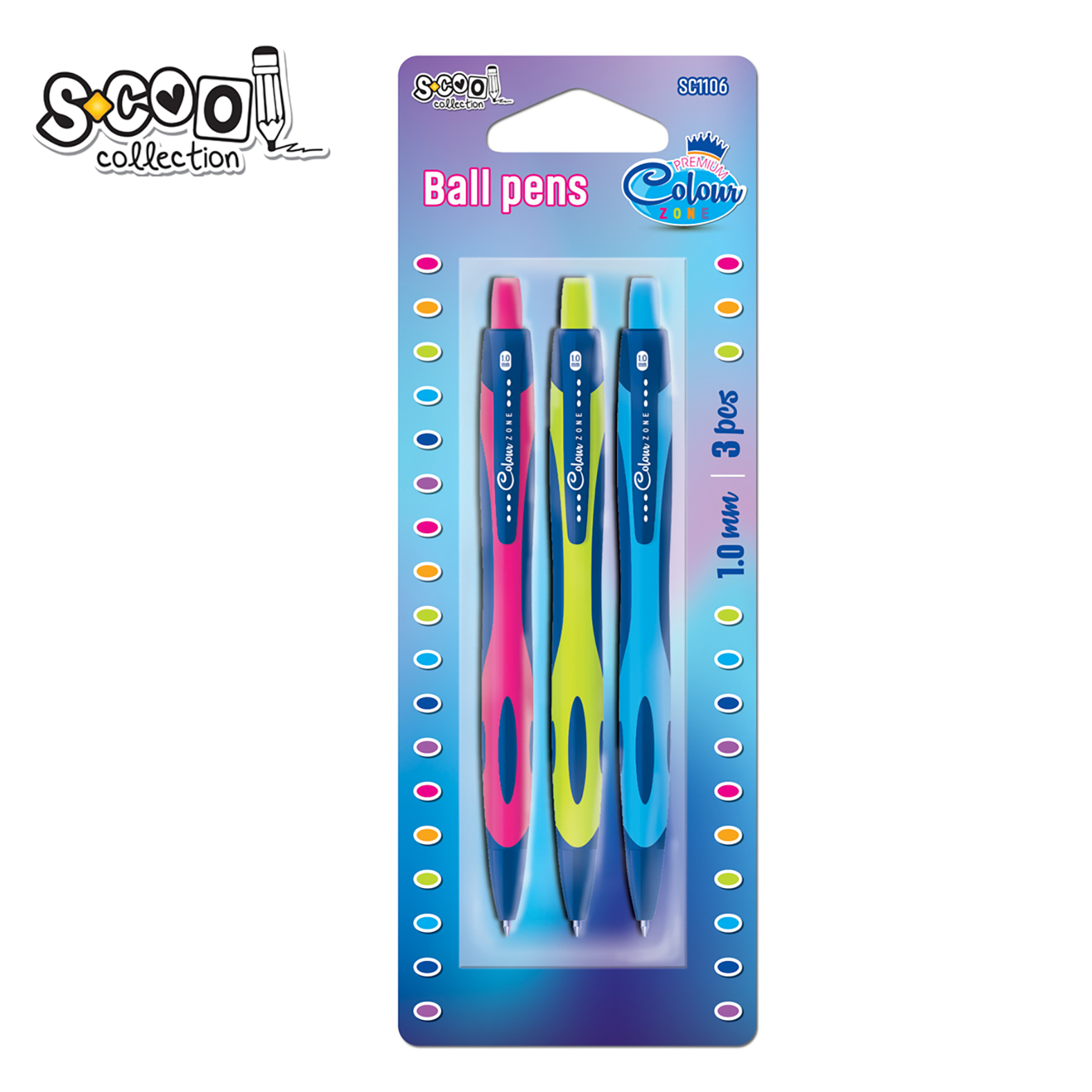 HEMIJSKA OLOVKA COLOR ZONE BLISTER 1/3 SC1106 - S-COOL | Pisaći pribor | NBK