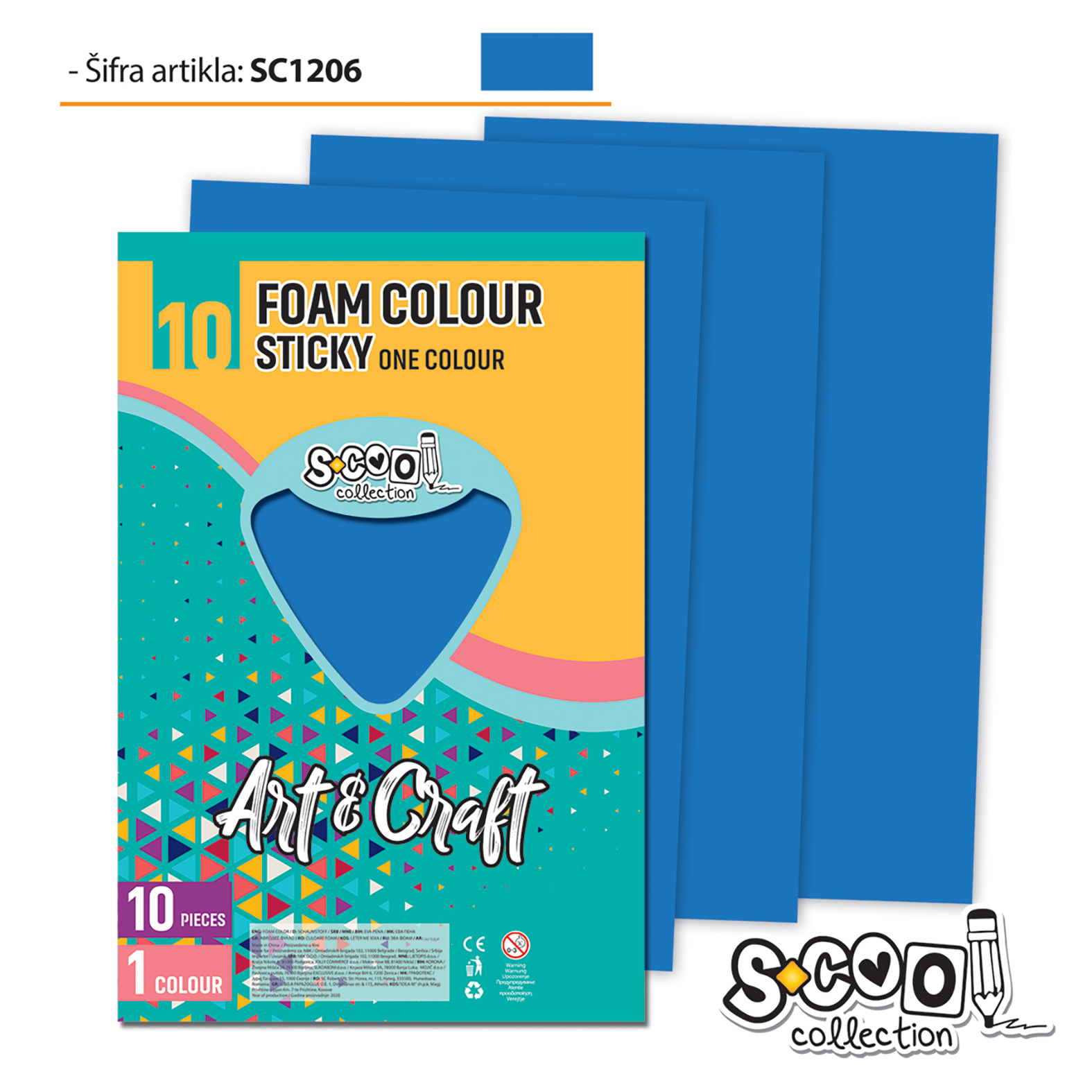 EVA PENA SAMOLEPIVA SVETLO PLAVA 20*30CM 1/10 SC1206 - S-COOL | Party, kraft, kreativni i dekorativni program | NBK