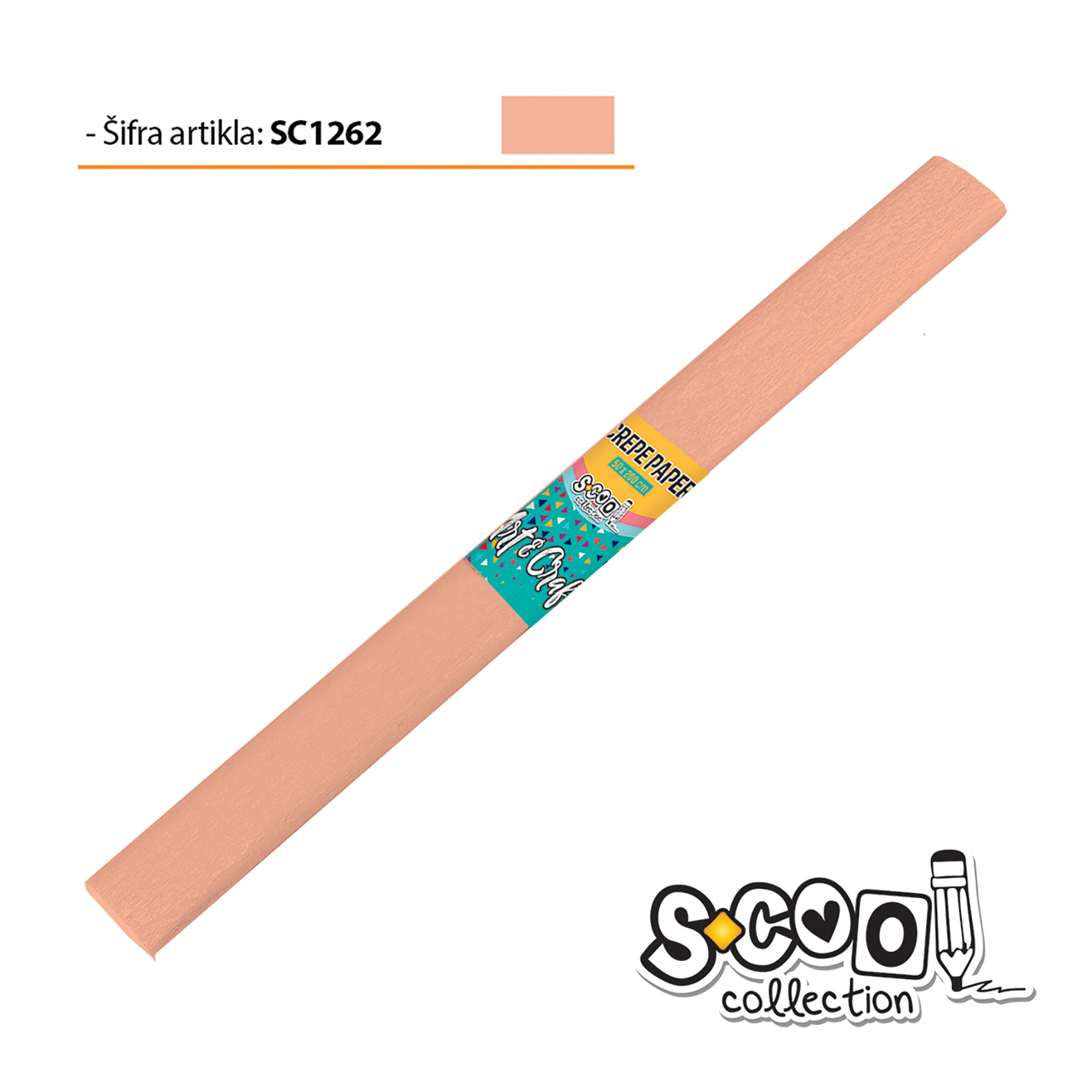 KREP PAPIR KAJSIJA 50*200CM SC1262 - S-COOL | Party, kraft, kreativni i dekorativni program | NBK