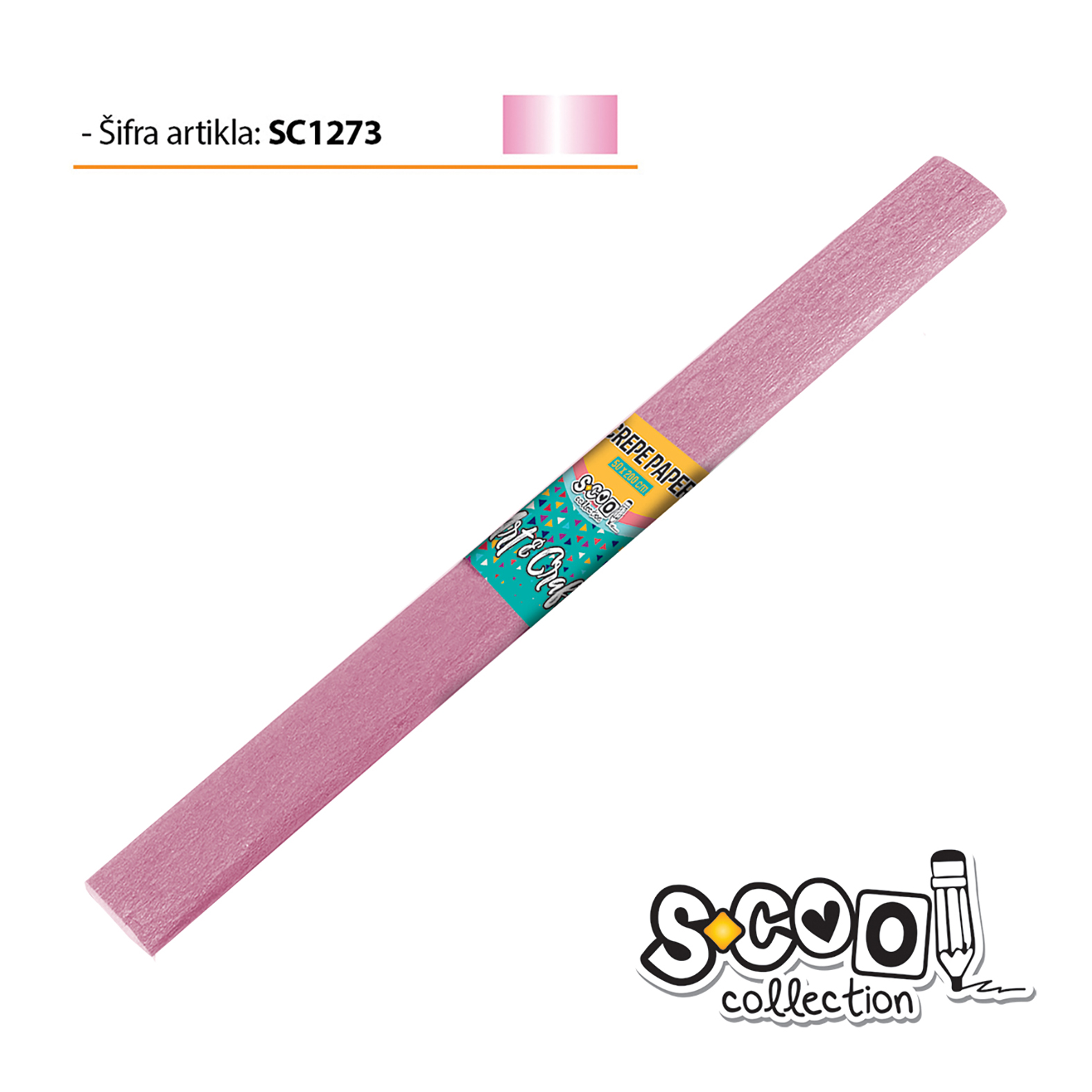 KREP PAPIR BISER ROZE 50*200CM SC1273 - S-COOL | Party, kraft, kreativni i dekorativni program | NBK