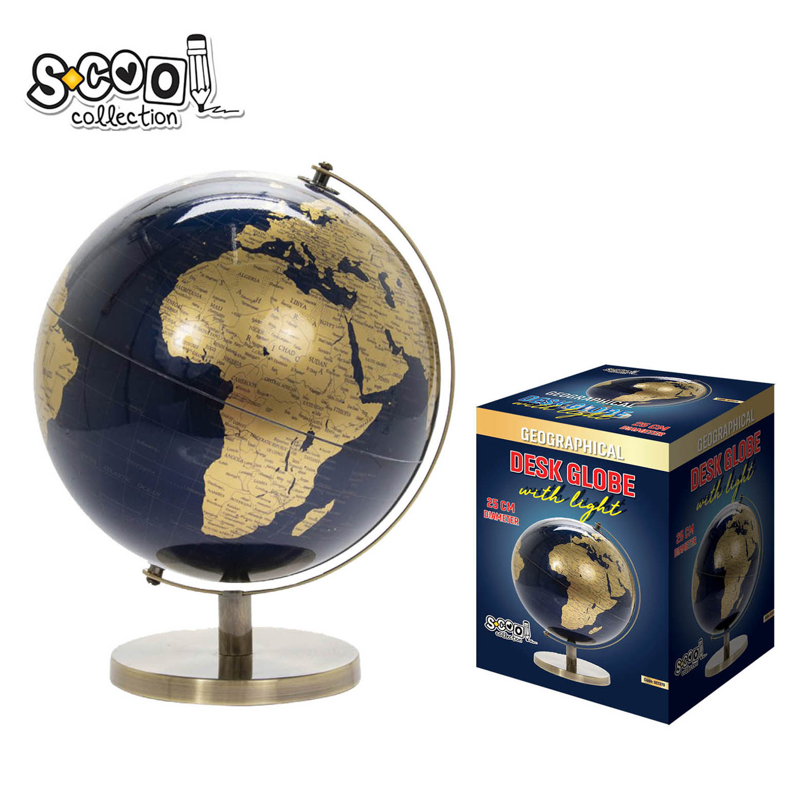 GLOBUS 25CM PVC SVETLECI LUX SC1370 - S-COOL | Školski pribor | NBK