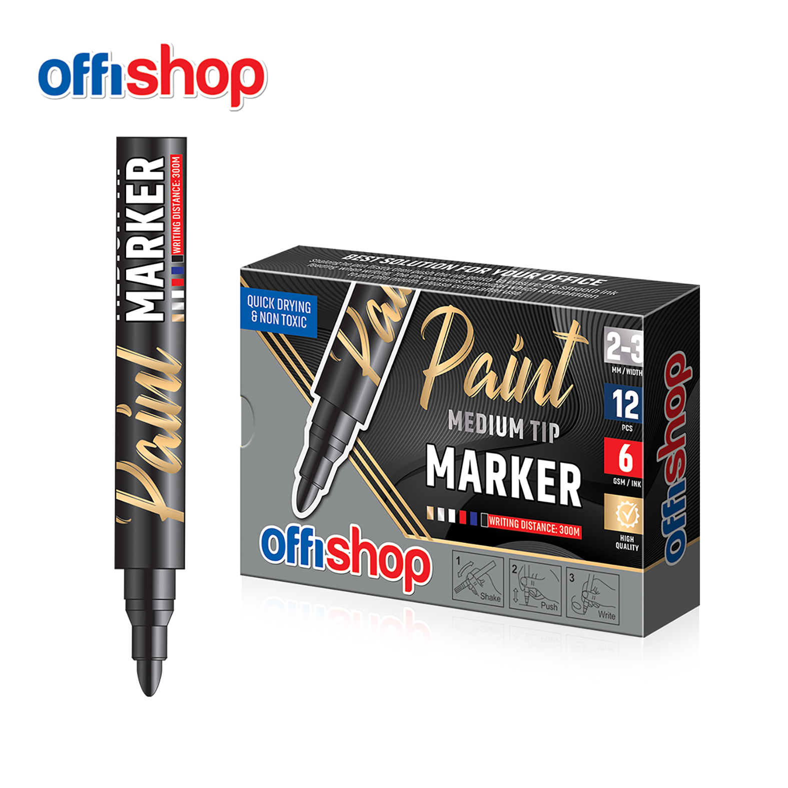 PAINT MARKER ALUMINIJUMSKI 65GR MEDIUM CRNI OF521 - S-COOL | Pisaći pribor | NBK