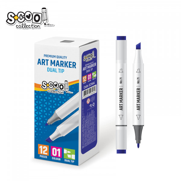 MARKER ART OBOSTRANI PLAVI 6MM-3MM SC1844 - S-COOL | Pisaći pribor | NBK