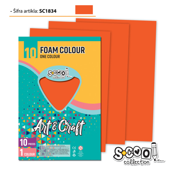 EVA PENA SAMOLEPIVA ORANZ 20*30CM 1/10 SC1834 - S-COOL | Party, kraft, kreativni i dekorativni program | NBK