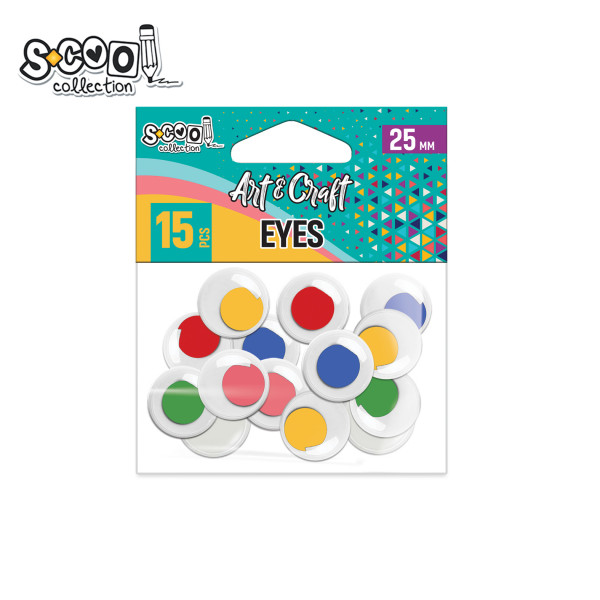 KRAFT UKRASNE OČI MIX BOJA 25mm 1/15 SC2026 - KRAFT | Party, kraft, kreativni i dekorativni program | NBK