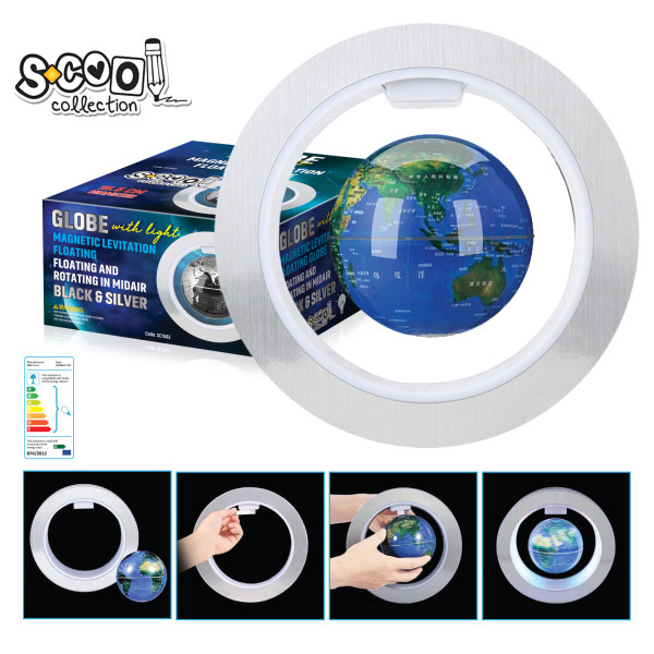 ŠKOLSKI GLOBUS LUX MAGNETNI 15.5CM SVETLEĆI SC1503 - S-COOL | Školski pribor | NBK