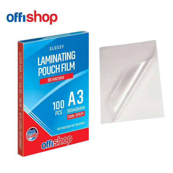 FOLIJA ZA PLASTIFIKACIJU A3 80MIC 1/100 OF539 - OFFISHOP | Kancelarijski materijal | NBK