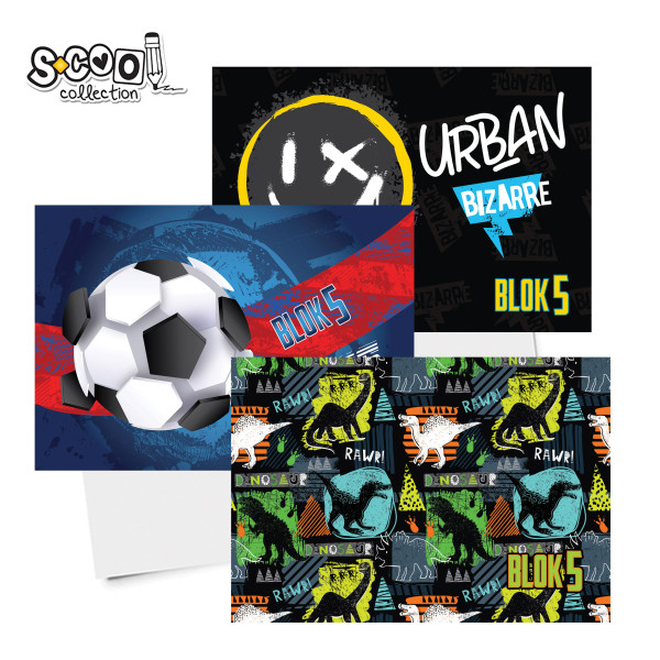 BLOK ZA CRTANJE BR.5 MUSKI MOTIVI SC2713 - S-COOL | Školski pribor | NBK