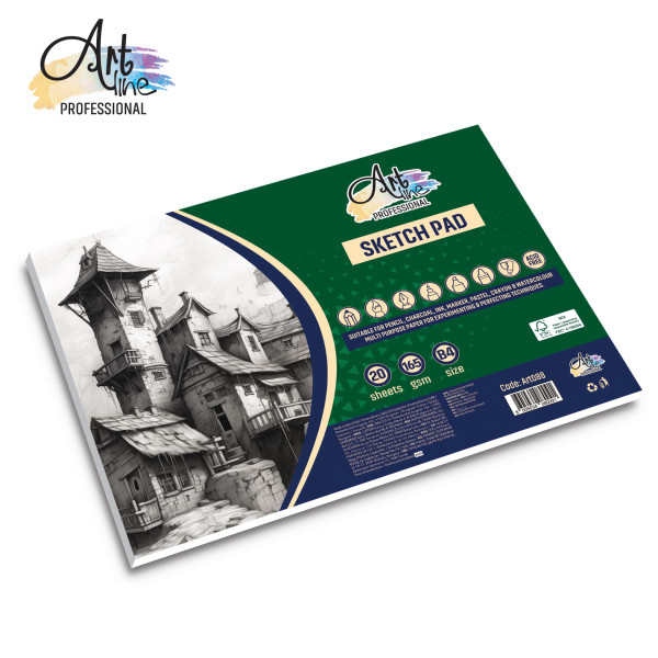 BLOK ZA SKICIRANJE B4 360*260MM 25L. 165GSM EXTRA WHITE FSC. LANDSCAPE ART088 - ARTLINE | Slikarski pribor | NBK