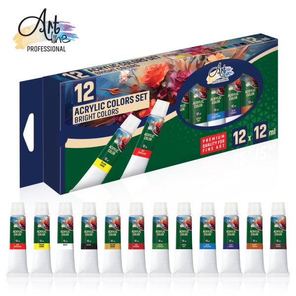 AKRILNE BOJE SET 12*12ML ART076 - ARTLINE | Slikarski pribor | NBK