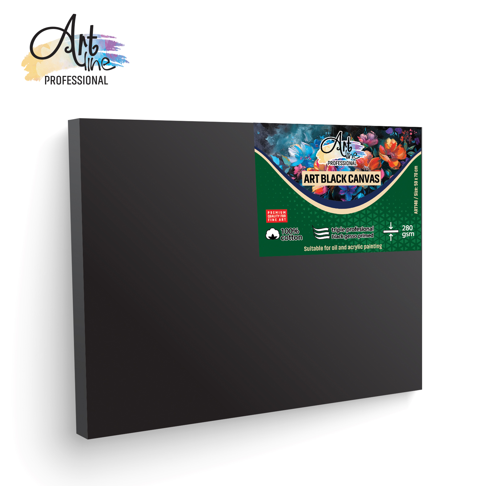 PLATNO SLIKARSKO CRNO 280GSM ART SCOOL 50X70 ART148 - ARTLINE | Slikarski pribor | NBK