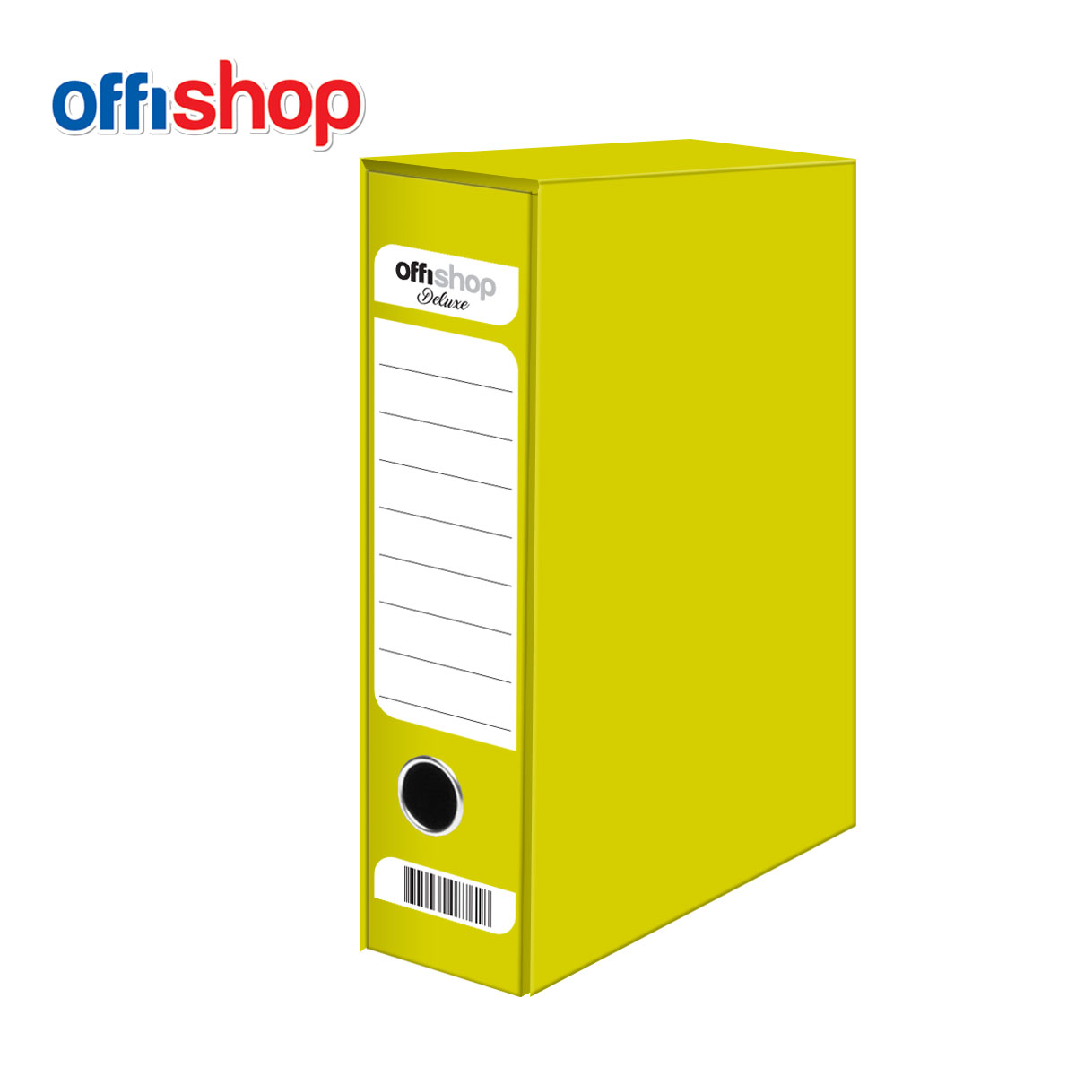 REGISTRATOR SA KUTIJOM A4 ŽUTI  LUX PLASTIFICIRAN ŠIROKI A4 OF654 - OFFISHOP | Kancelarijski materijal | NBK