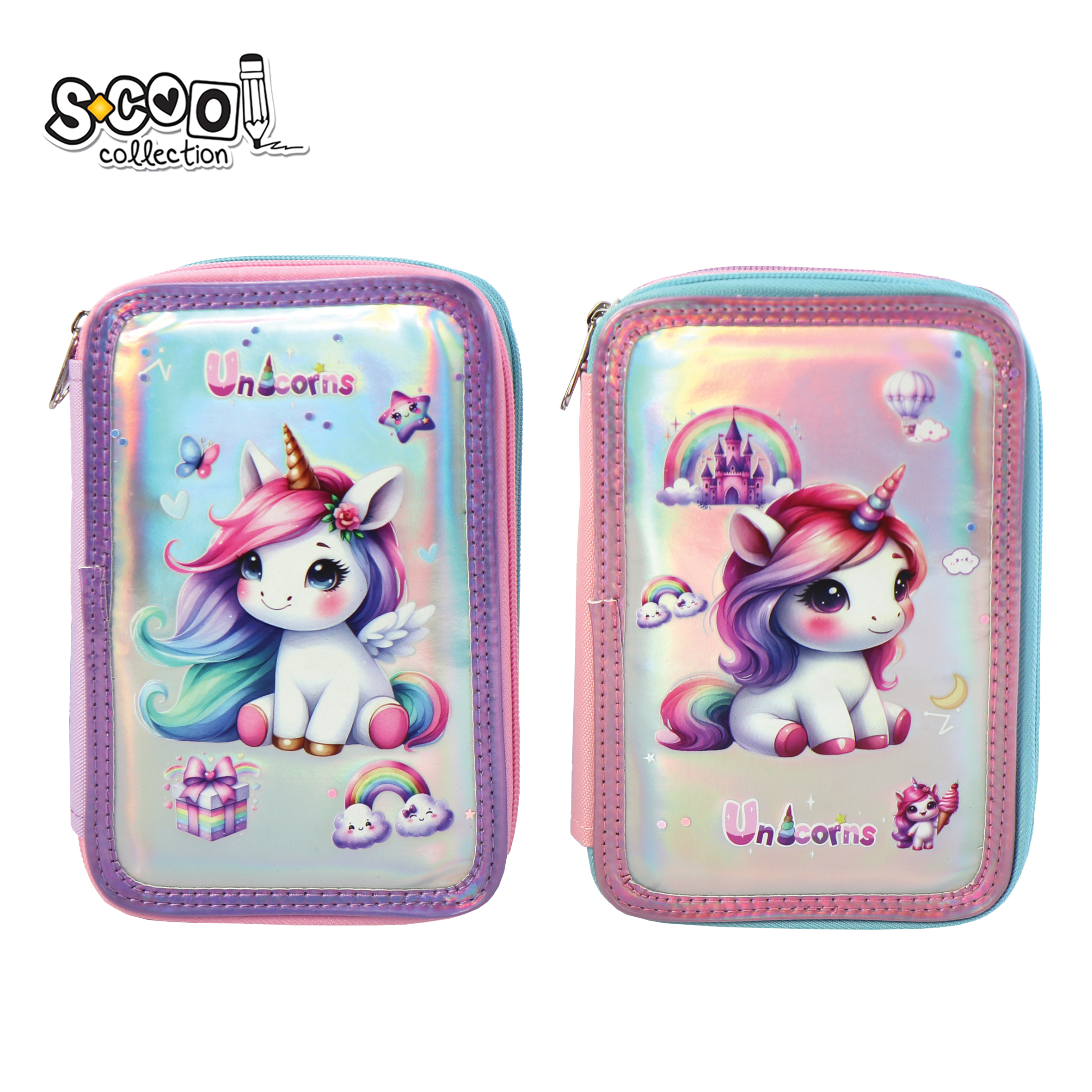 PERNICA PRAZNA 3 ZIPA FANCY UNICORN 19.5*12*6.5 CM SC3175 - S-COOL | Školski pribor | NBK