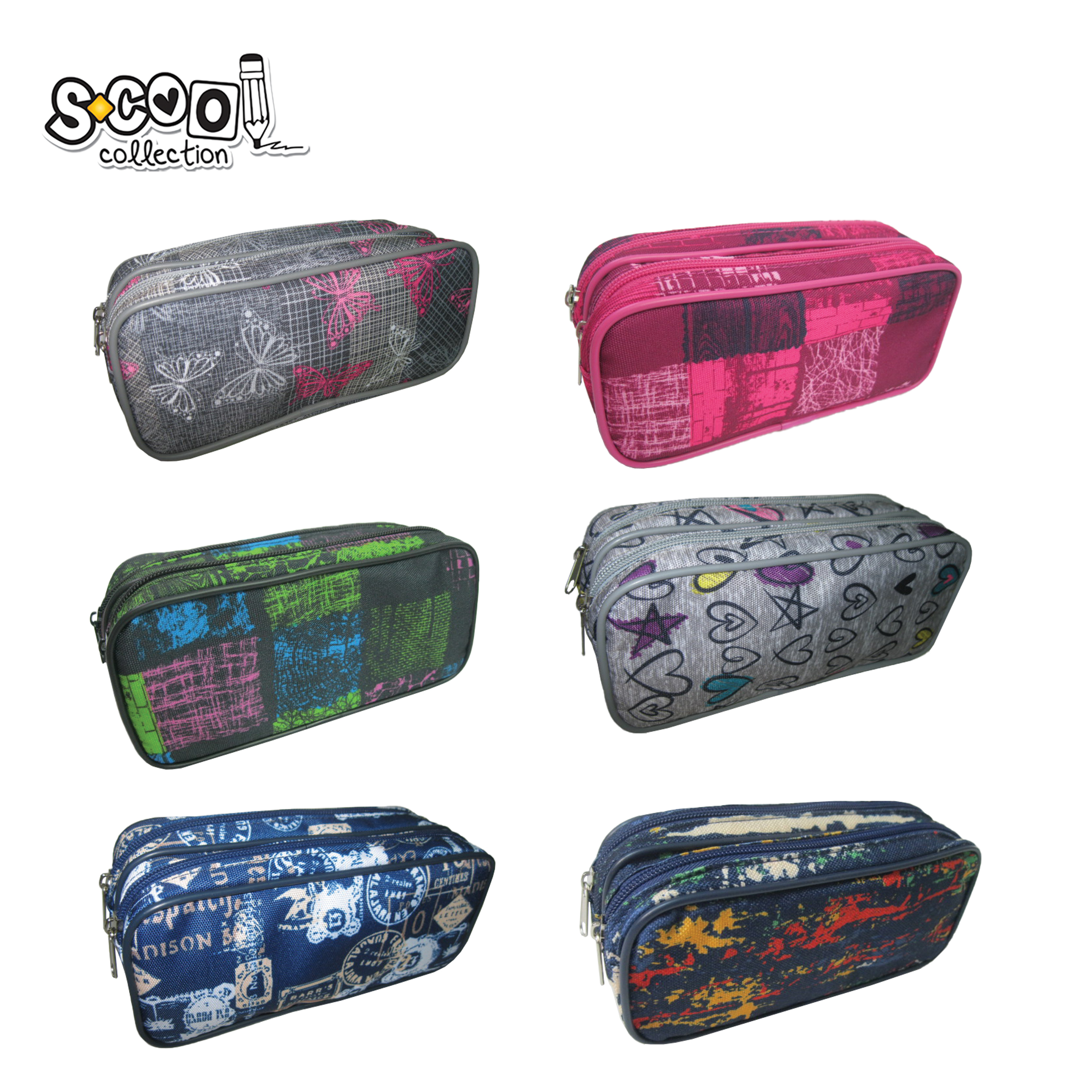 PERNICA PRAZNA CLASSIC 2 ZIPA 20.50*6.5*9.0CM SC3116 - S-COOL | Školski pribor | NBK