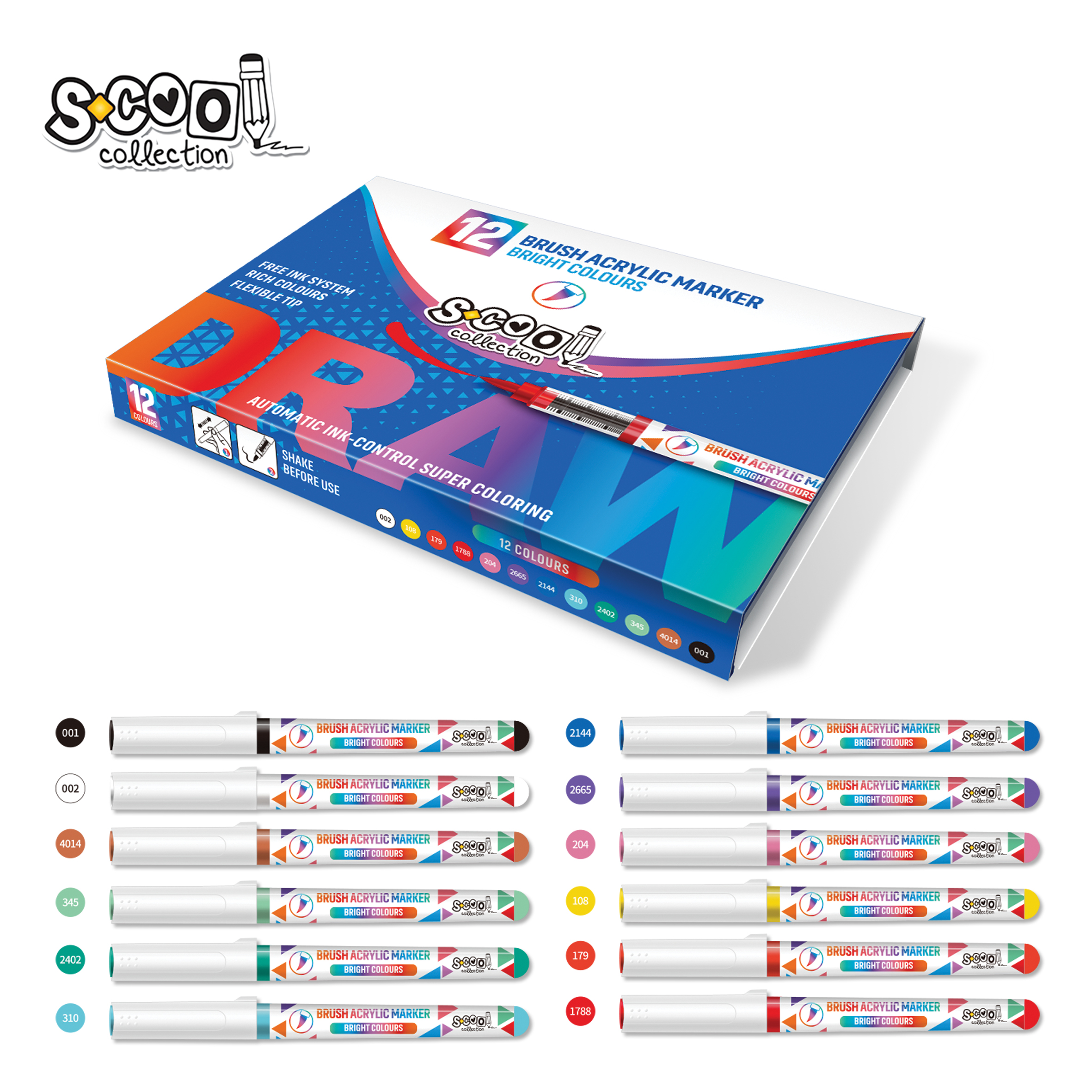 AKRILIK MARKER CETKICA 1/12 LUX PAKOVANJE SC3013 - S-COOL | Pisaći pribor | NBK