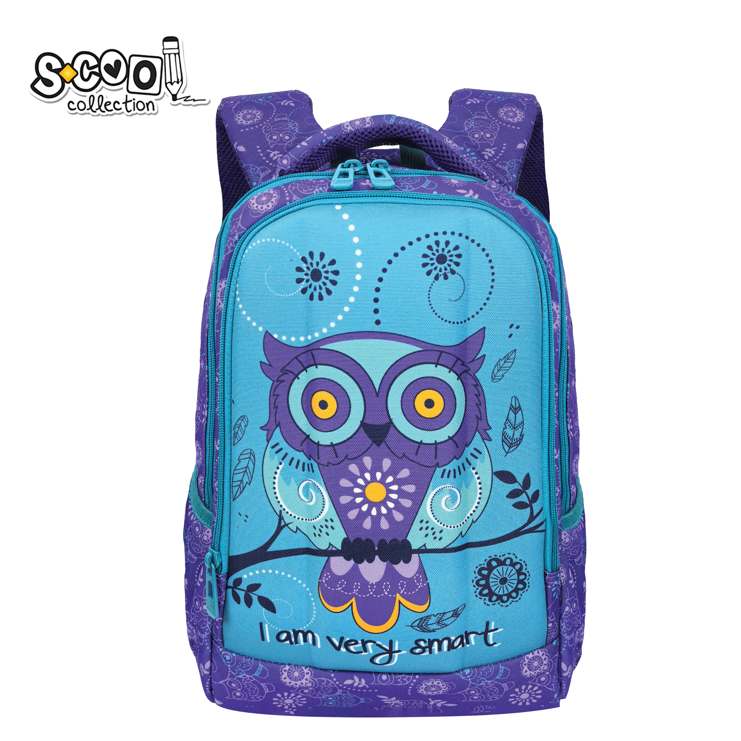 RANAC OJAČANA LEĐA SA ČVRSTIM PREDNJIM DŽEPOM OWL 40*29*14CM SC3319 - S-COOL | Školski pribor | NBK