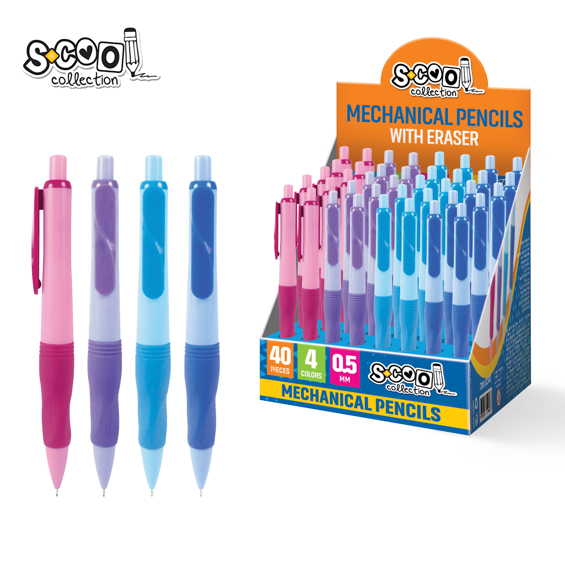 TEHNIČKA OLOVKA S-COOL SA GUMICOM 0.5 1/40 SC3493 - S-COOL | Pisaći pribor | NBK
