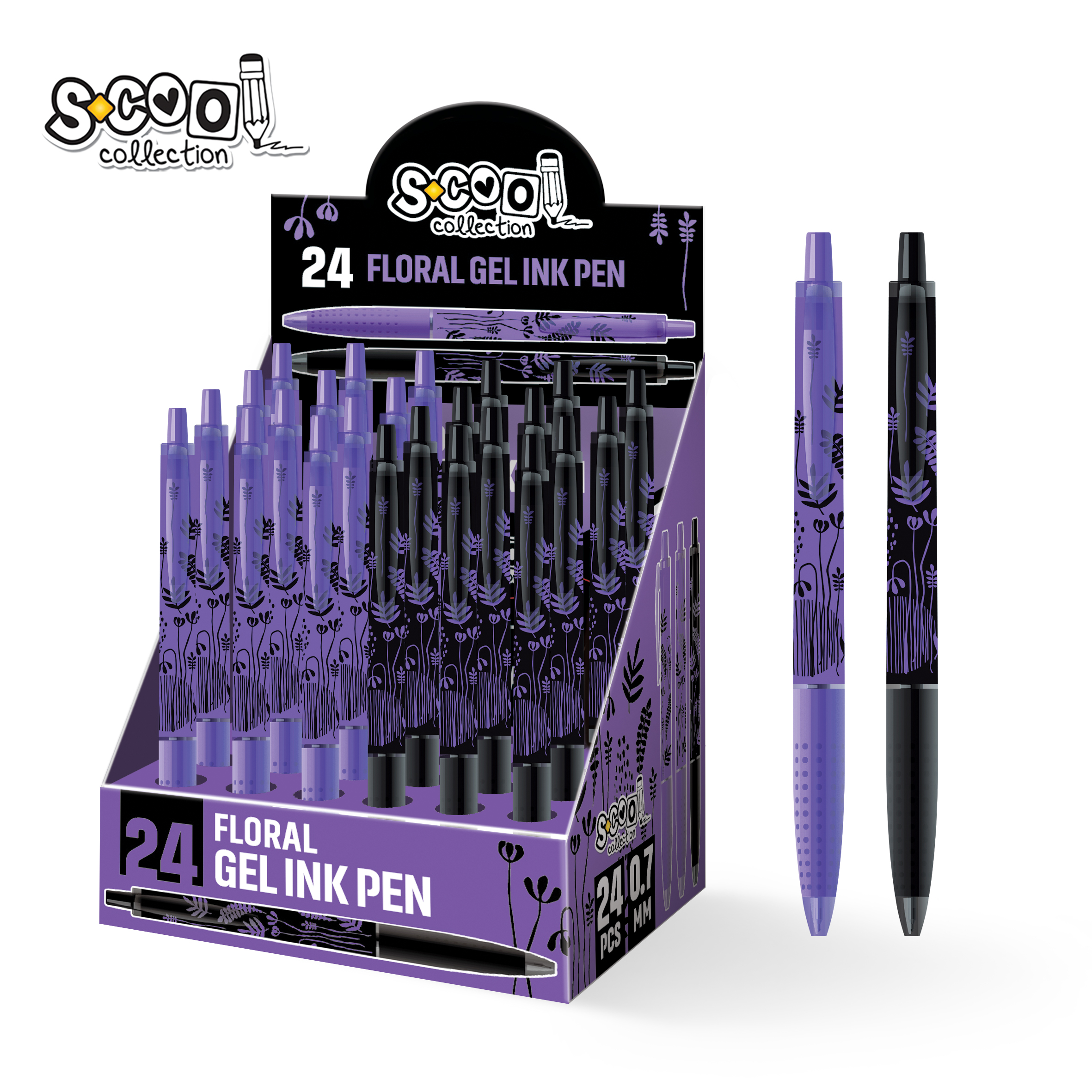 GEL OLOVKA FLORAL 0.7MM 1/24 SC3489 - S-COOL | Pisaći pribor | NBK