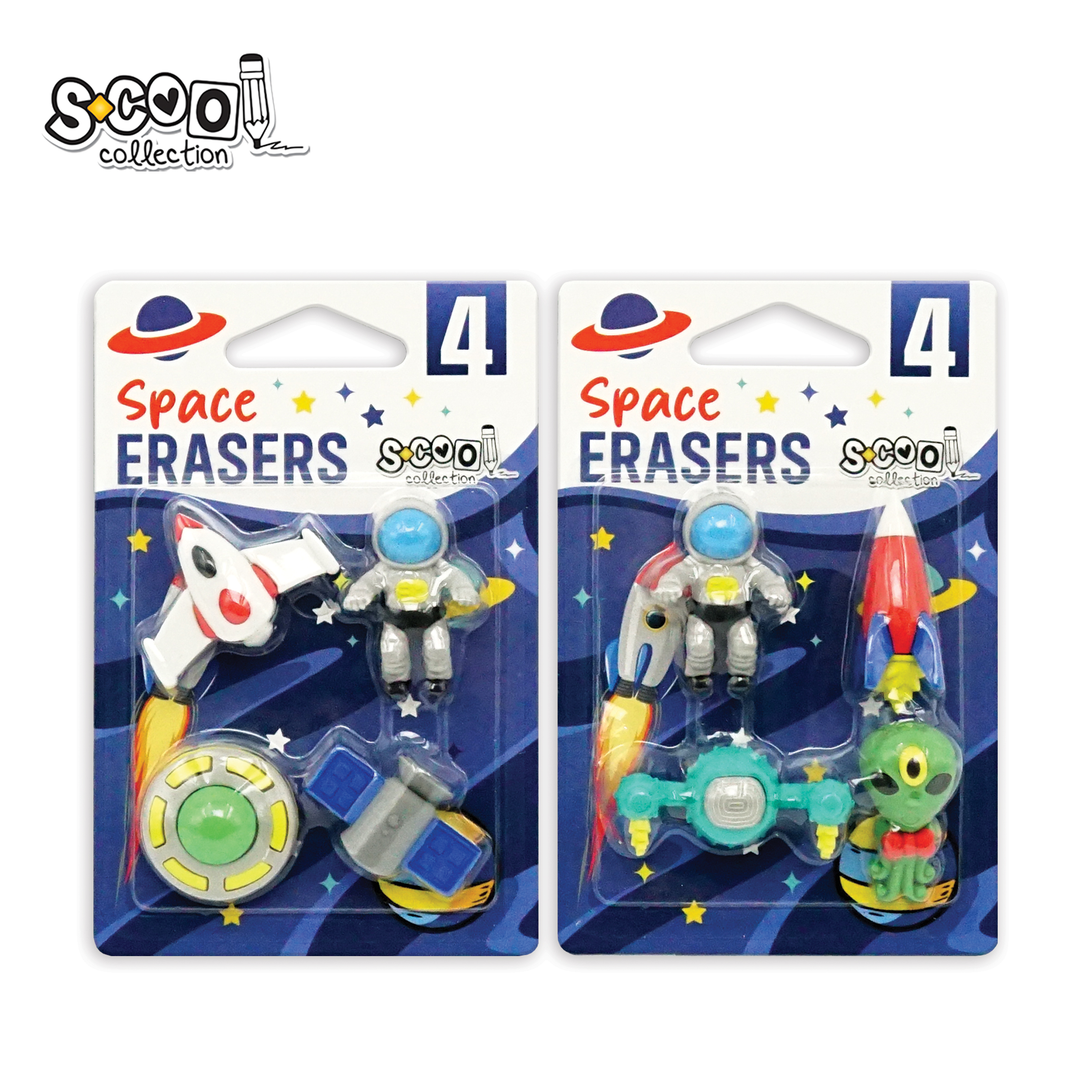 GUMICA SPACE 1/4 BLISTER CARD SC3516 - S-COOL | Školski pribor | NBK