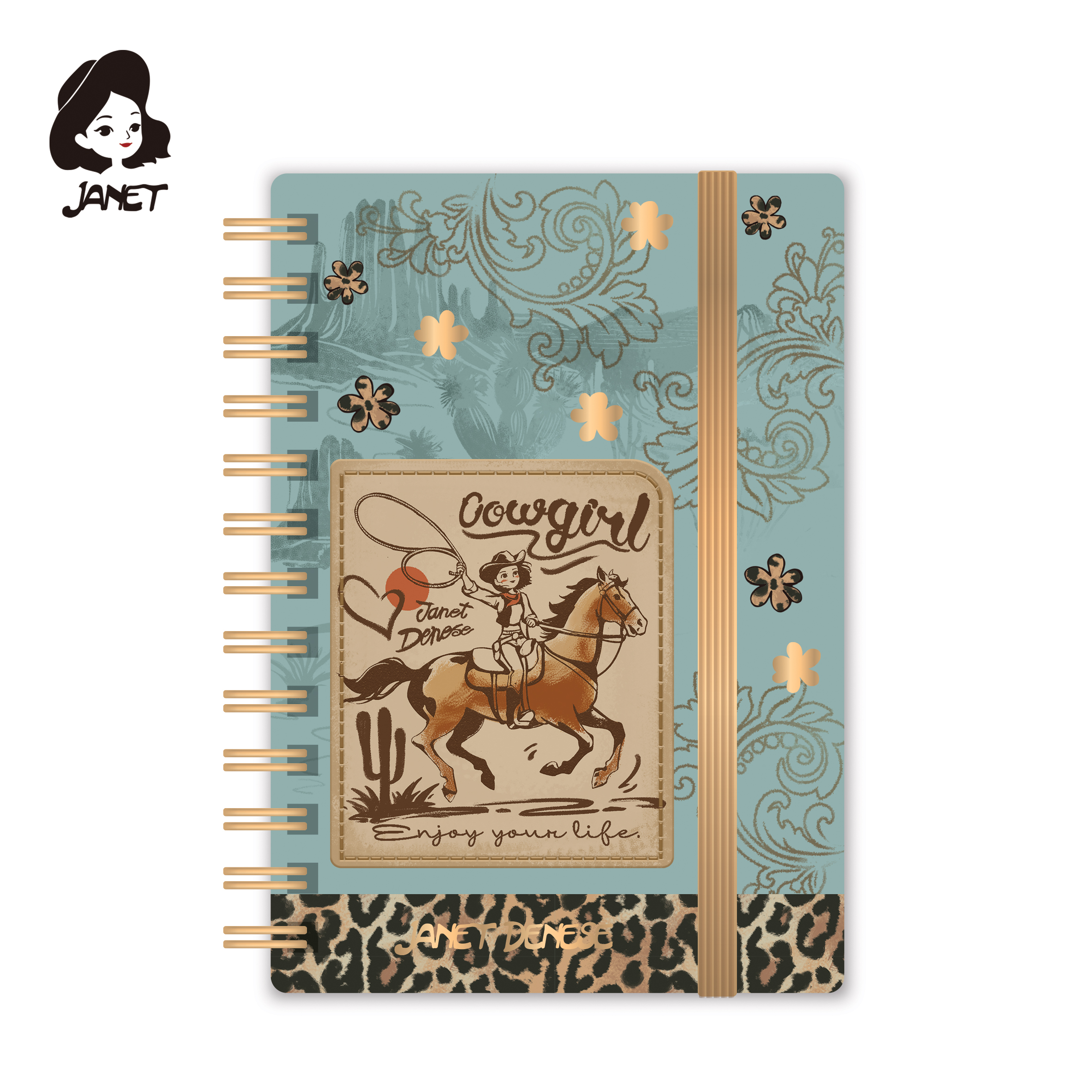 JANET A6 NOTES SPIRALA 15*10.5CM 80SHEETS GOLD FOIL J-522 - JANET | Gift i poklonski program | NBK