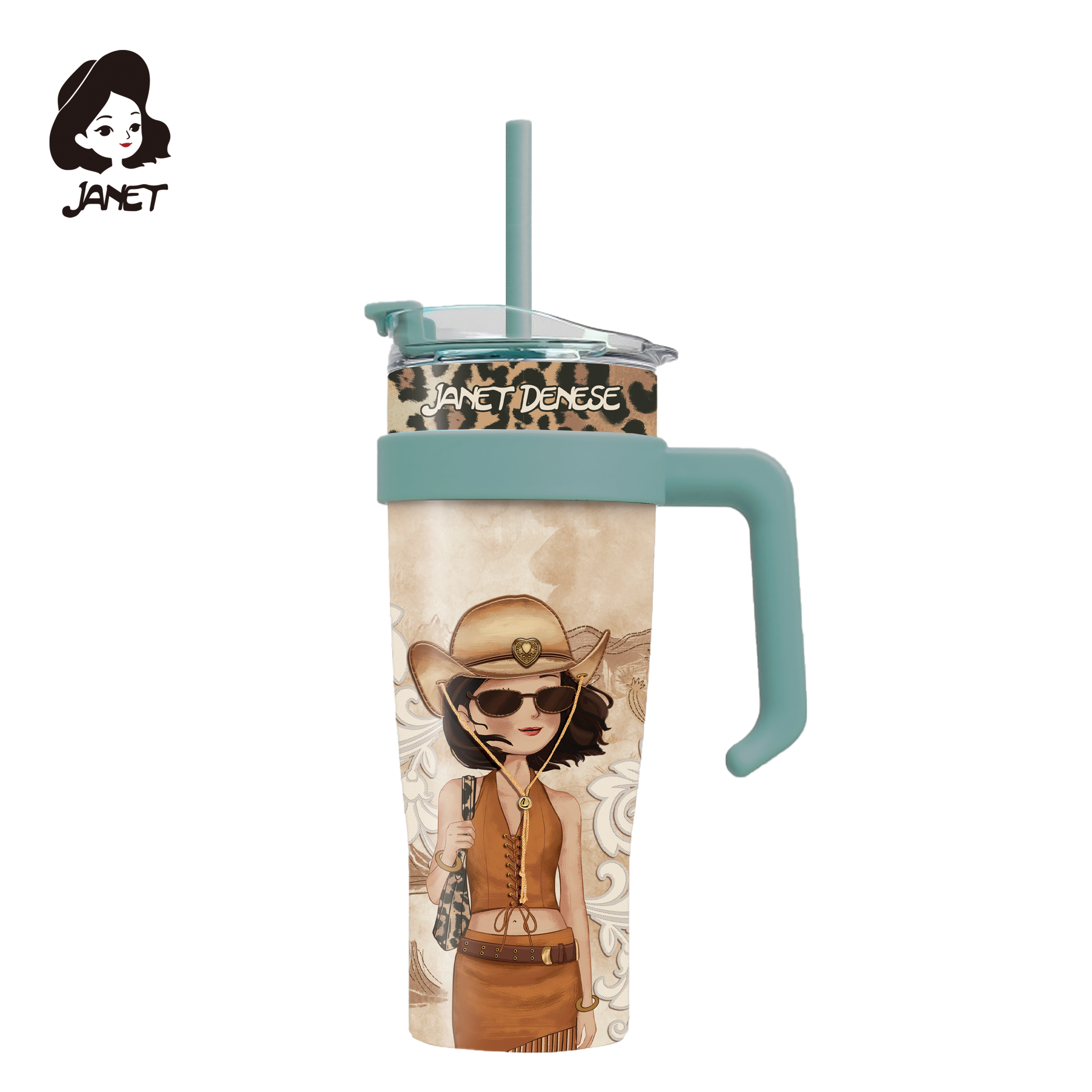 JANET STAINLESS STEEL PUTNI TERMOS 1200ML. LID PP+SILICONE+STRAW J-507 - JANET | Školski pribor | NBK