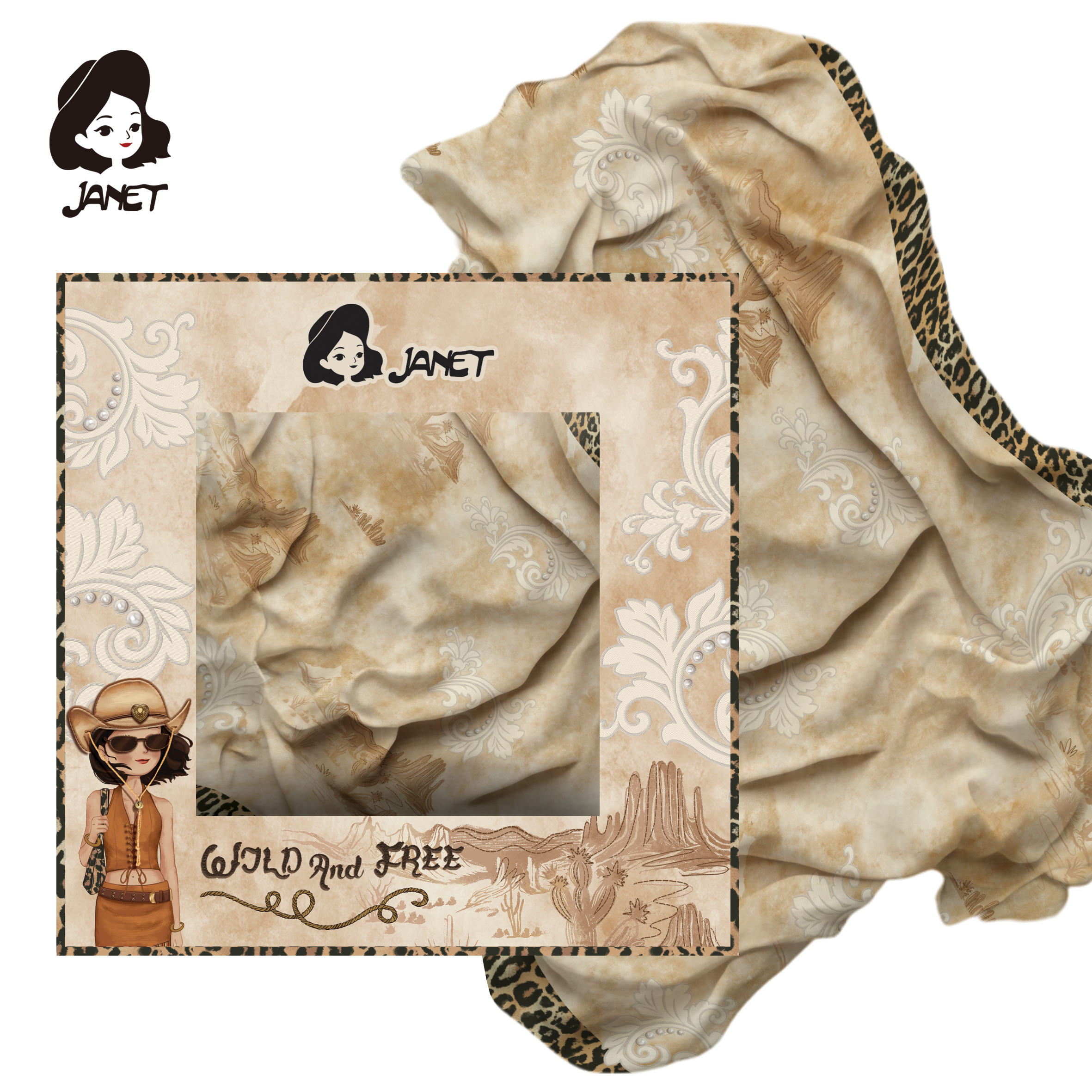 JANET ESARPA U POKLON KUTIJI THE WESTERN ODYSEE 85*180CM VISCOSE J-505 - JANET | Gift i poklonski program | NBK
