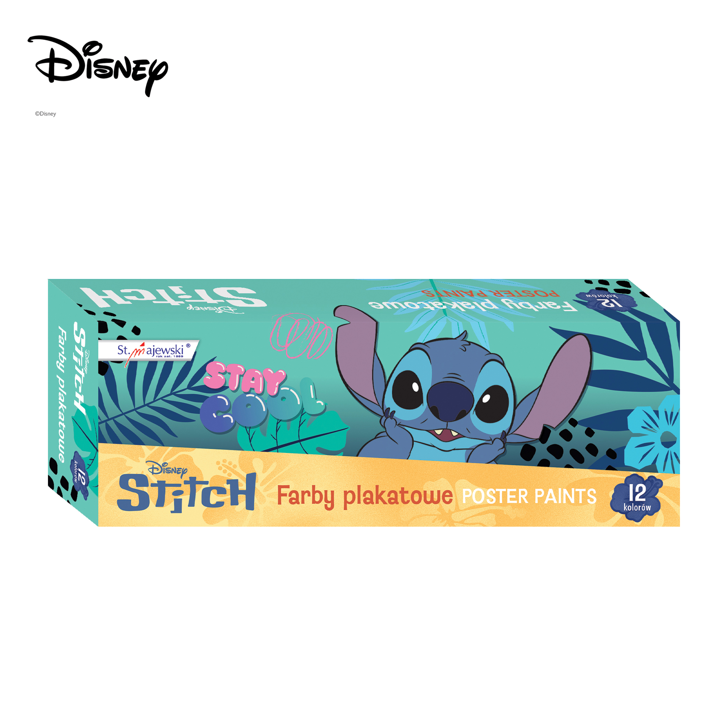 BOJA ZA CRTANJE PRSTIMA STAY COOL STITCH 12PCS SET 240ML 86429 | Školski pribor | NBK