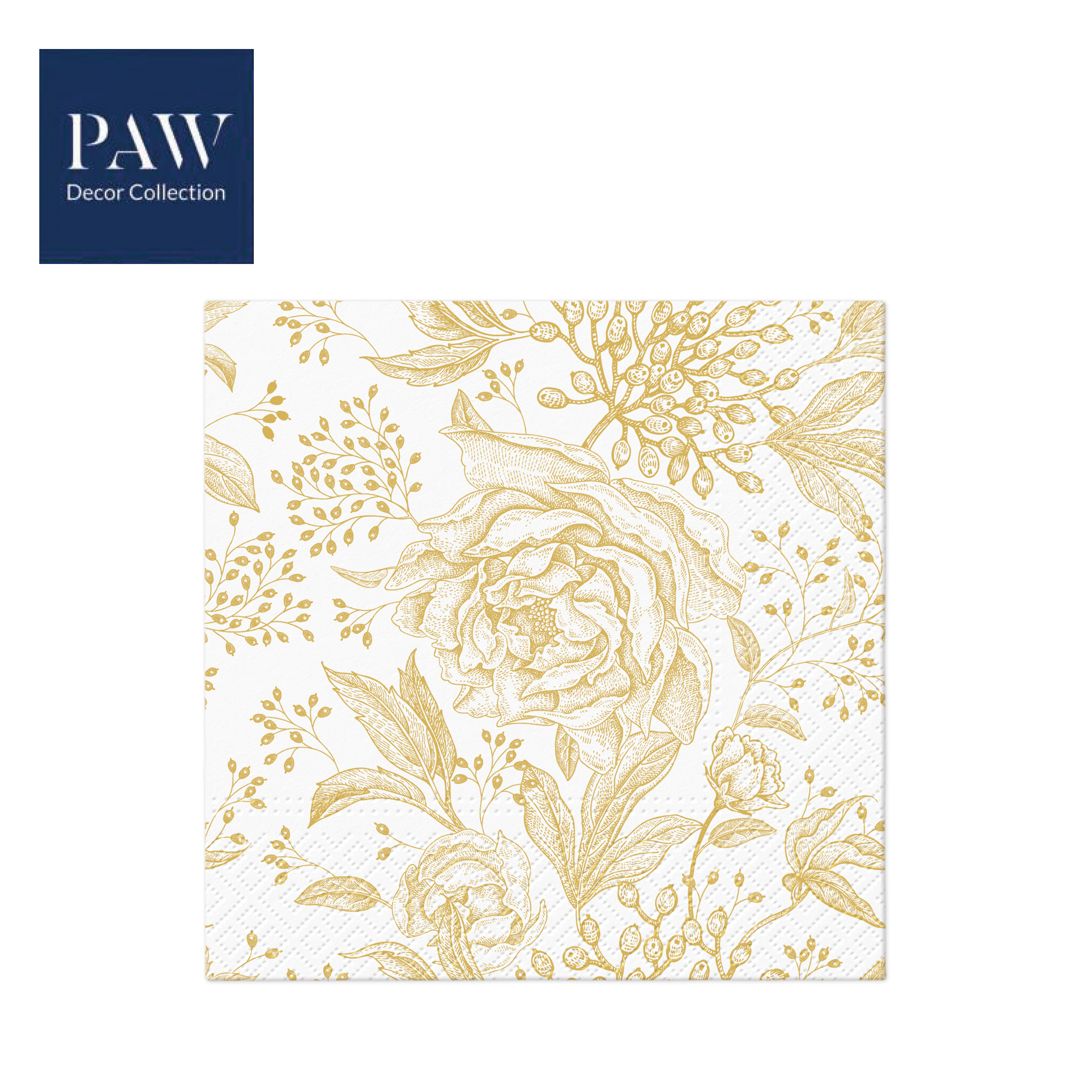 SALVETE PAW LUX ROSE PEONIES 33X33 1/20 PAKOVANJE 1/12 - PAW SP | Party, kraft, kreativni i dekorativni program | NBK