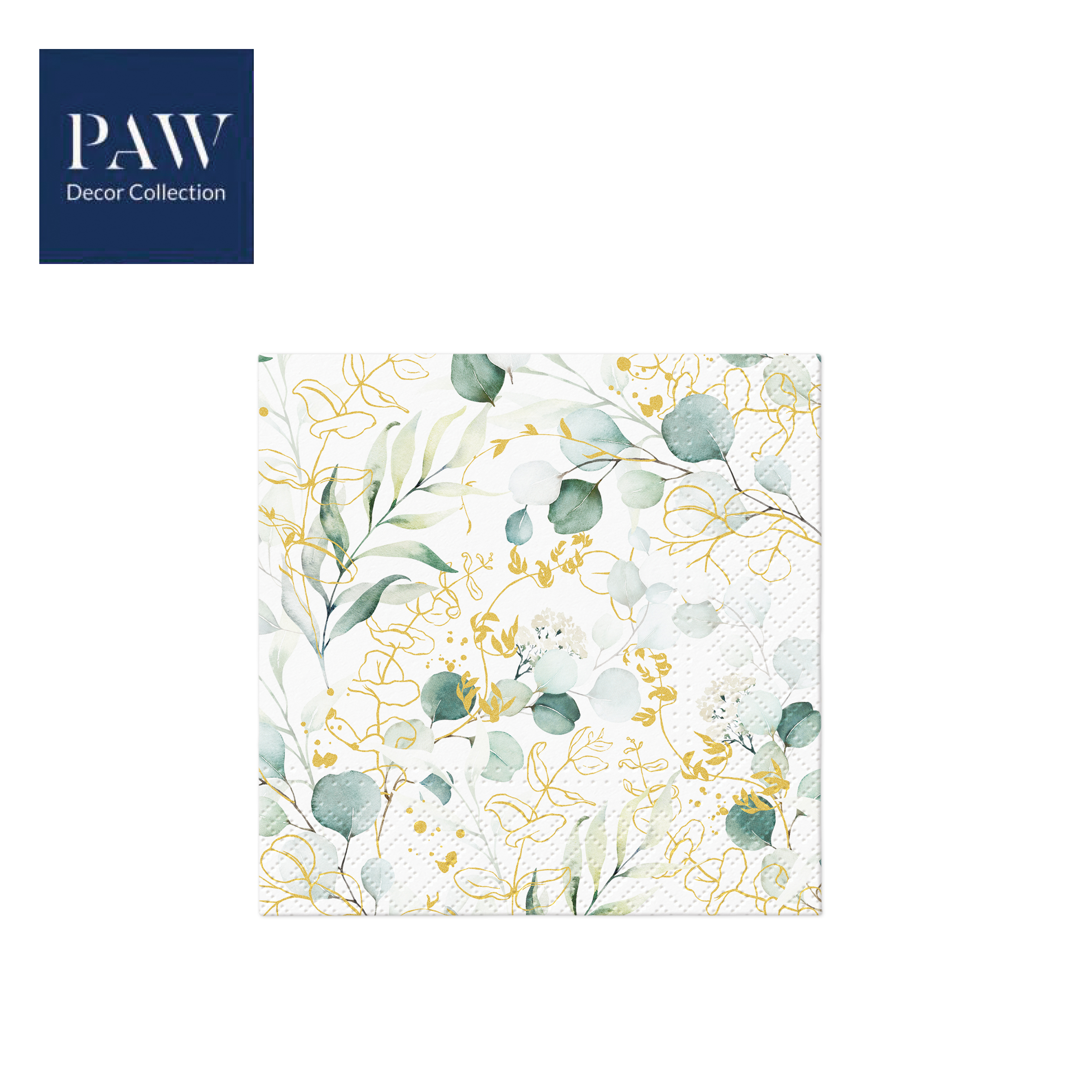 SALVETE PAW LUX COCKTAIL GOLDEN EUCALYPTUS 25X25 1/20 PAKOVANJE 1/12 - PAW SP | Party, kraft, kreativni i dekorativni program | NBK
