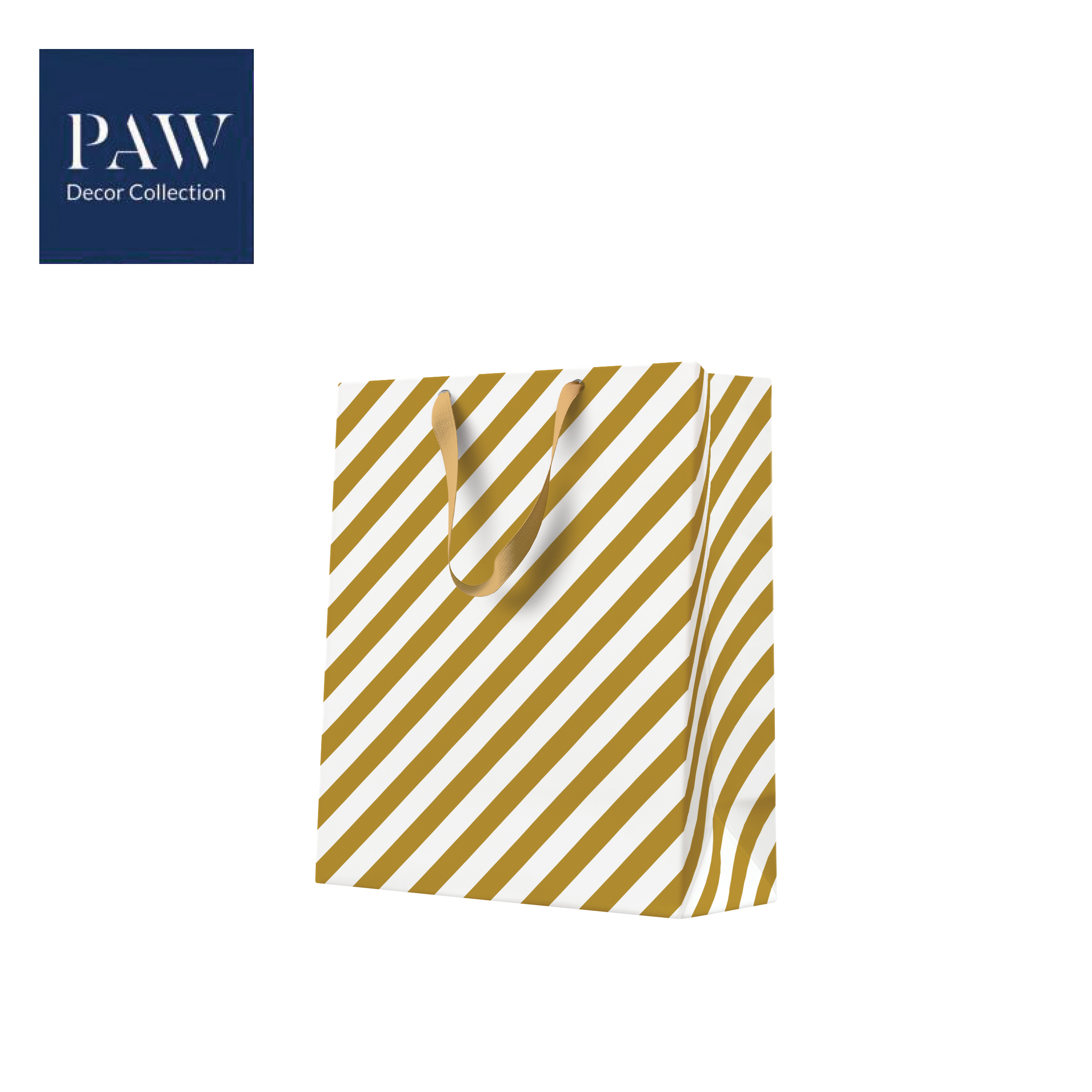 UKRASNA KESA SREDNJA PAW LUX STRIPES GOLD 20X25X10 - PAW SP | Gift i poklonski program | NBK